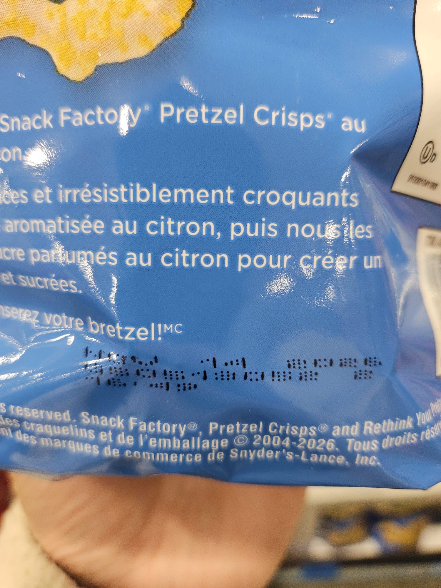 加拿大直送 🍋新產品🍋 *SNACK FACTORY 檸檬蝴蝶餅 566g Pretzel Crisps*