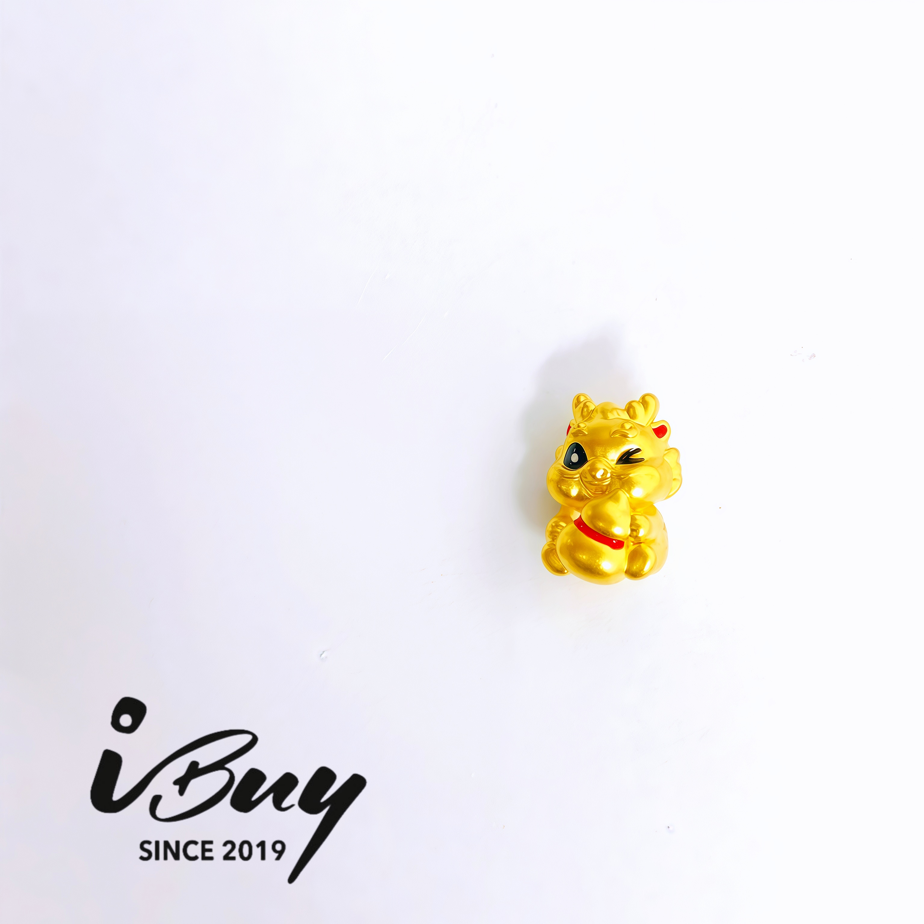 999 GOLD ENAMEL FIVE BLESSING DRAGON WITH GOURD 999 金 珐琅五福龙串咀-葫芦