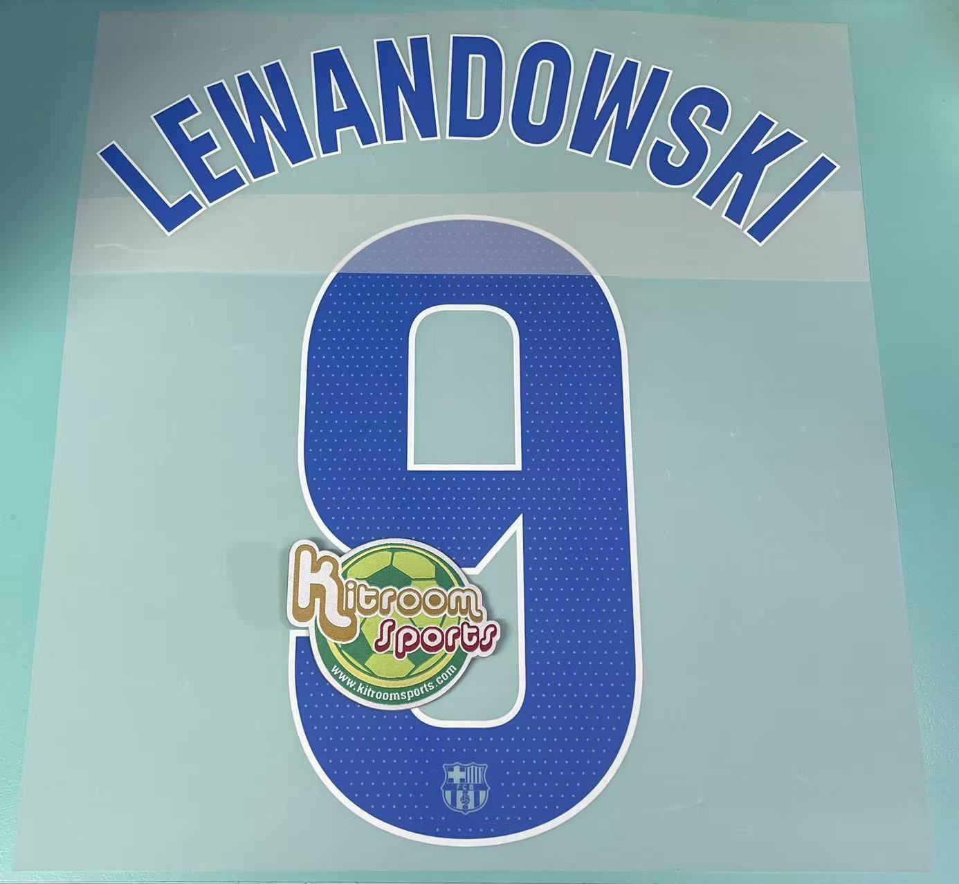 2023-24 Barcelona Away Nameset #9 LEWANDOWSKI