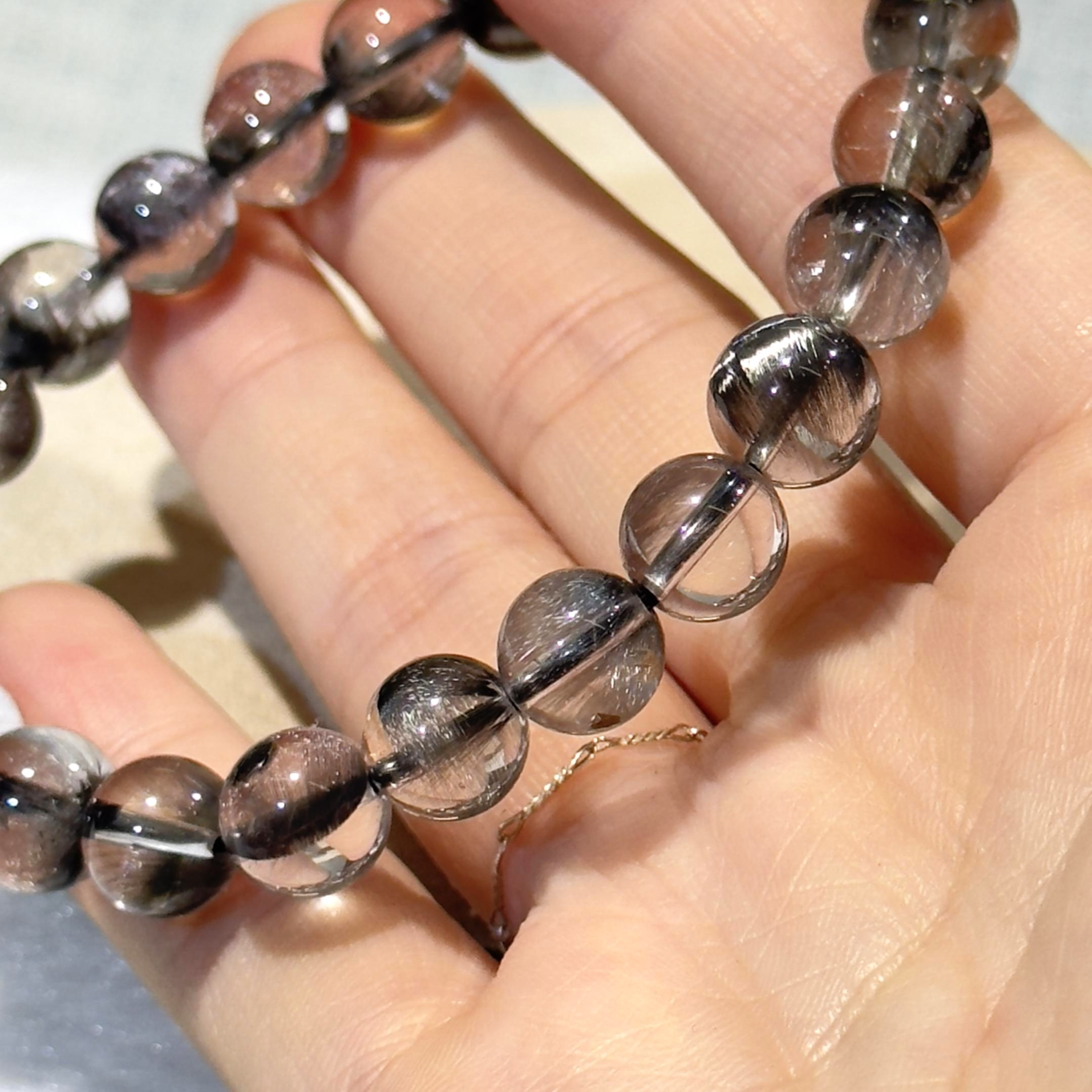 黑銀鈦手串 8.5mm+/- #CA0017