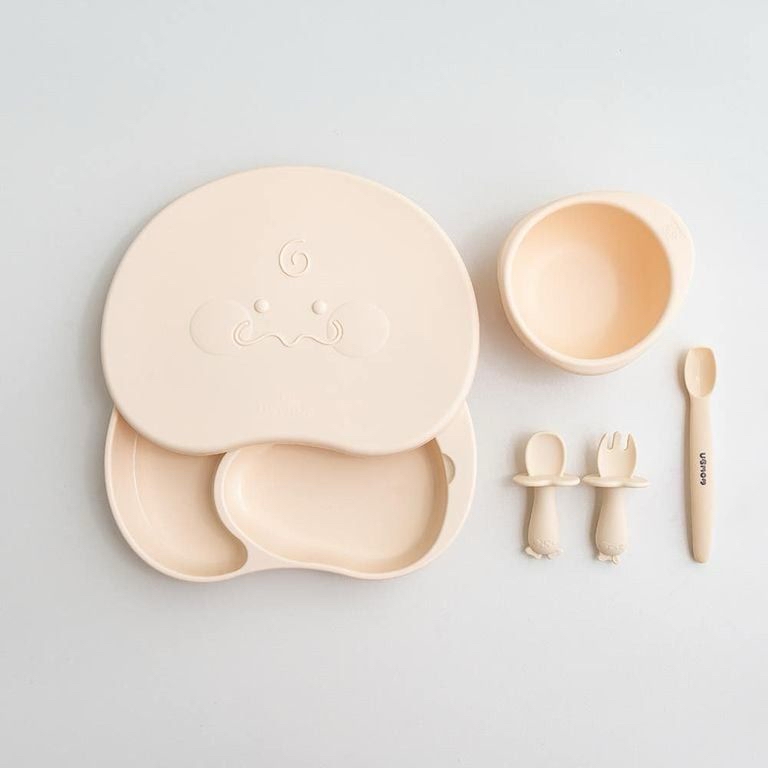 Ubmom鉑金矽膠吸附有蓋餐盤