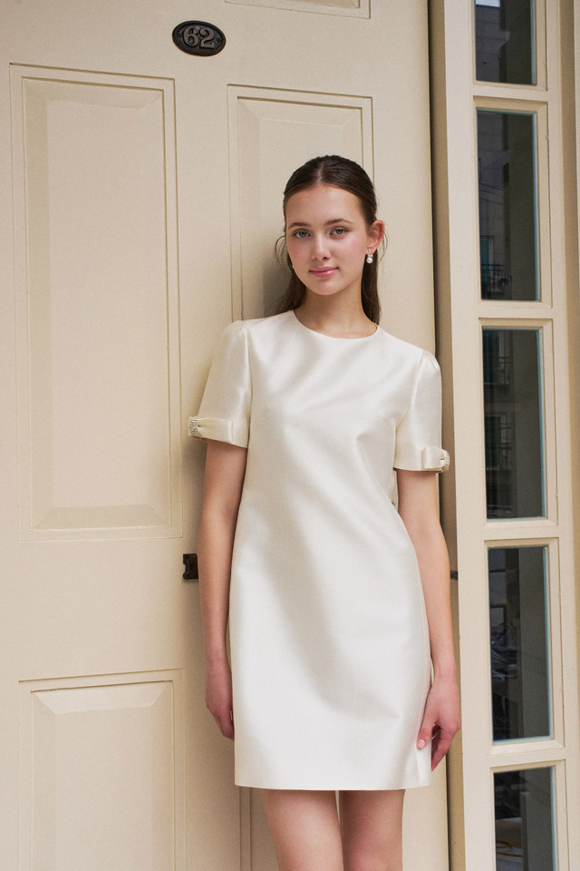 Elegant silky ribbon dress