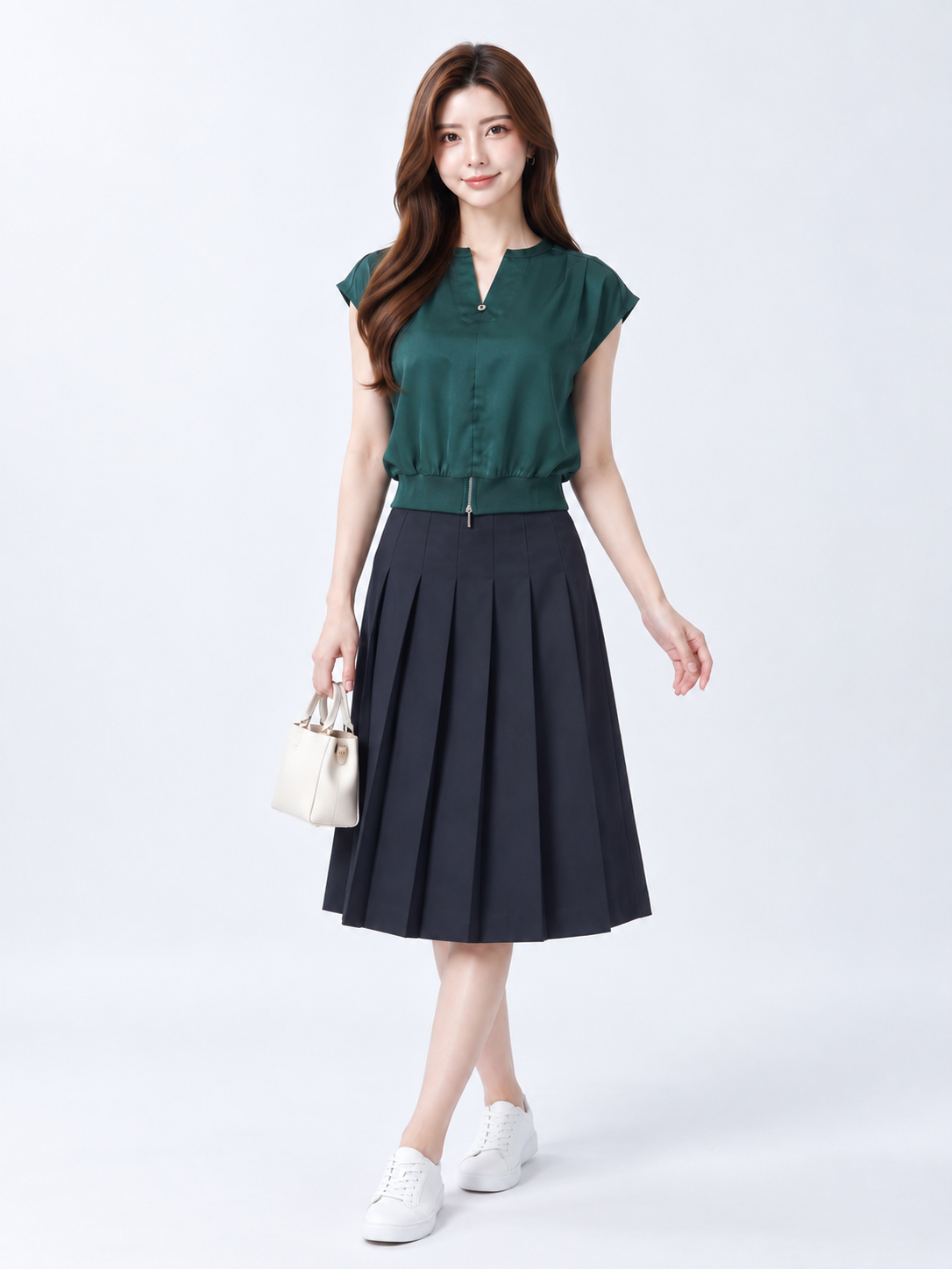 2159BB Emerald Soft Hem Blouse