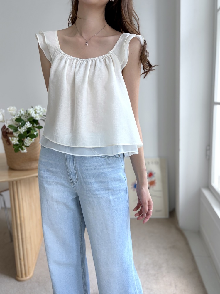 Luna Flutter Top (Ivory)
