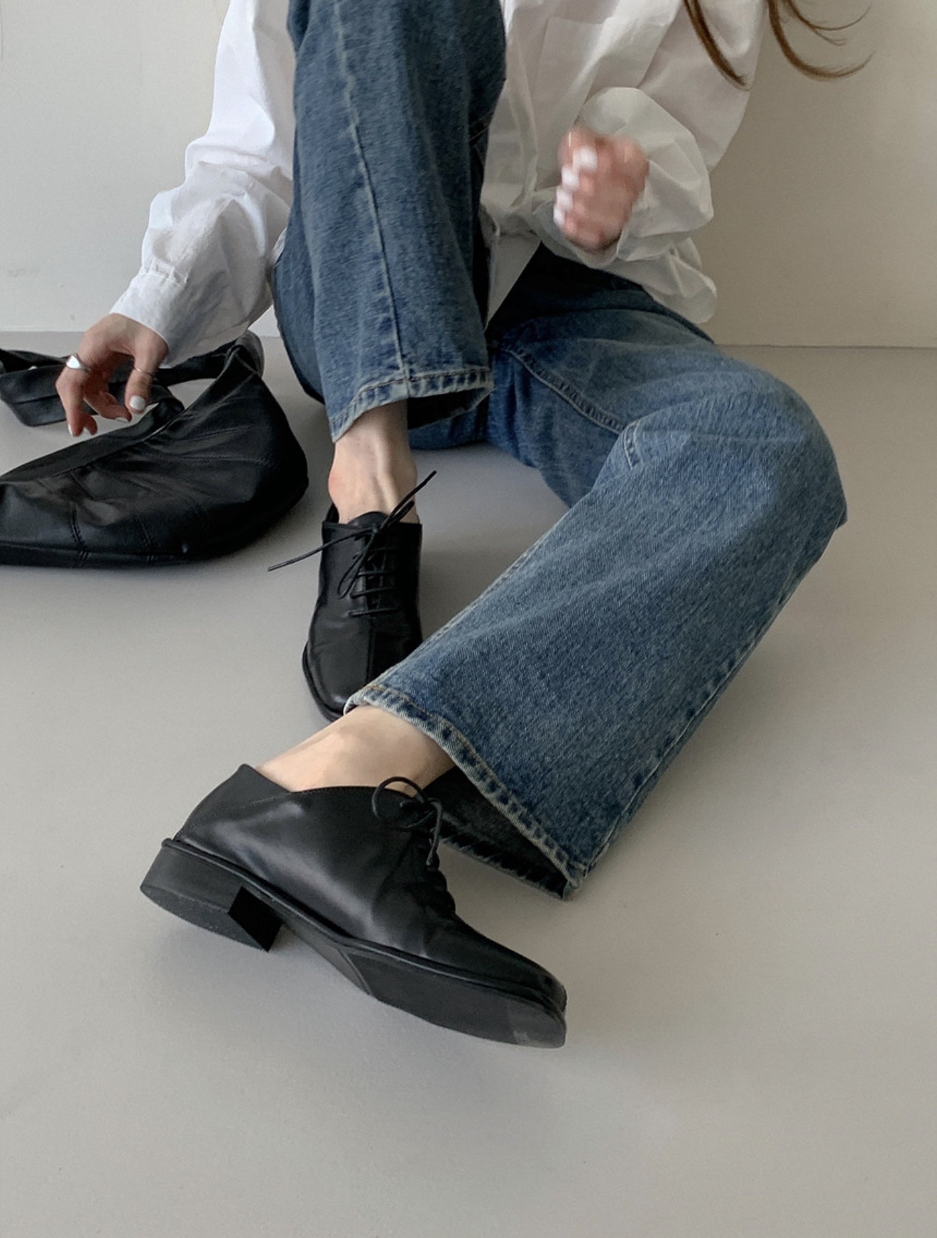 Square Lace-Up Oxfords 