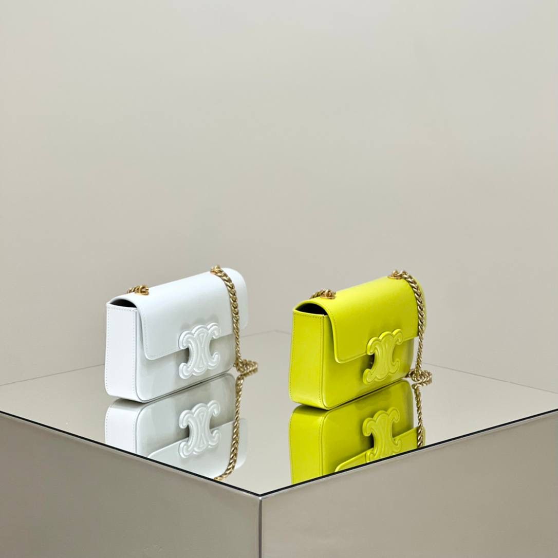 𝑪𝒆𝒍𝒊𝒏𝒆凯旋门腋下包从皮带变成链条款，玩味又年轻时尚，同色logo的设计也足够时髦，反正是不该看，看了挪不开眼🫣