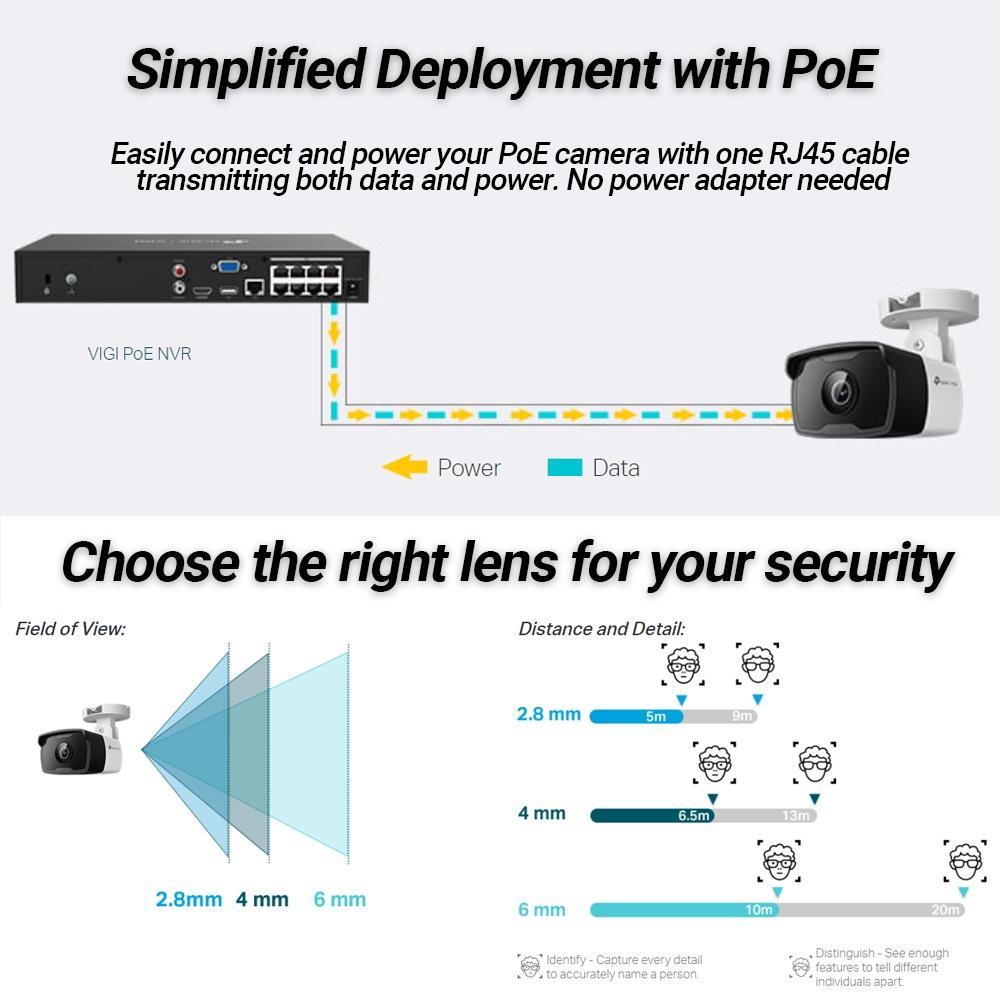 TP Link Vigi C320I 2MP 3MP 4MP 2.8mm 4mm PoE Full Colour Bullet Network Outdoor Camera CCTV