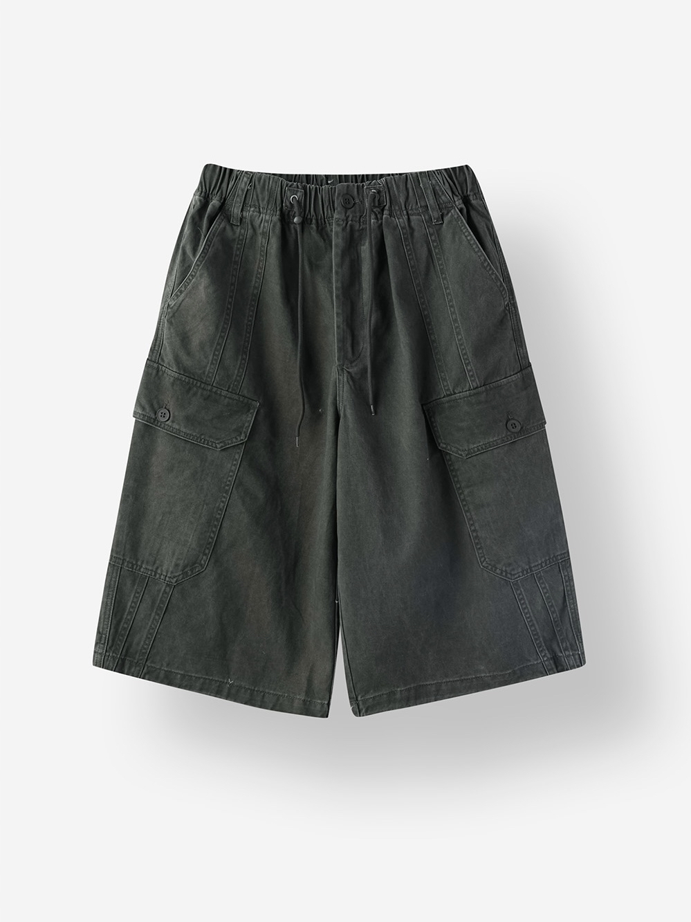 Drawstring Cotton Cargo Shorts