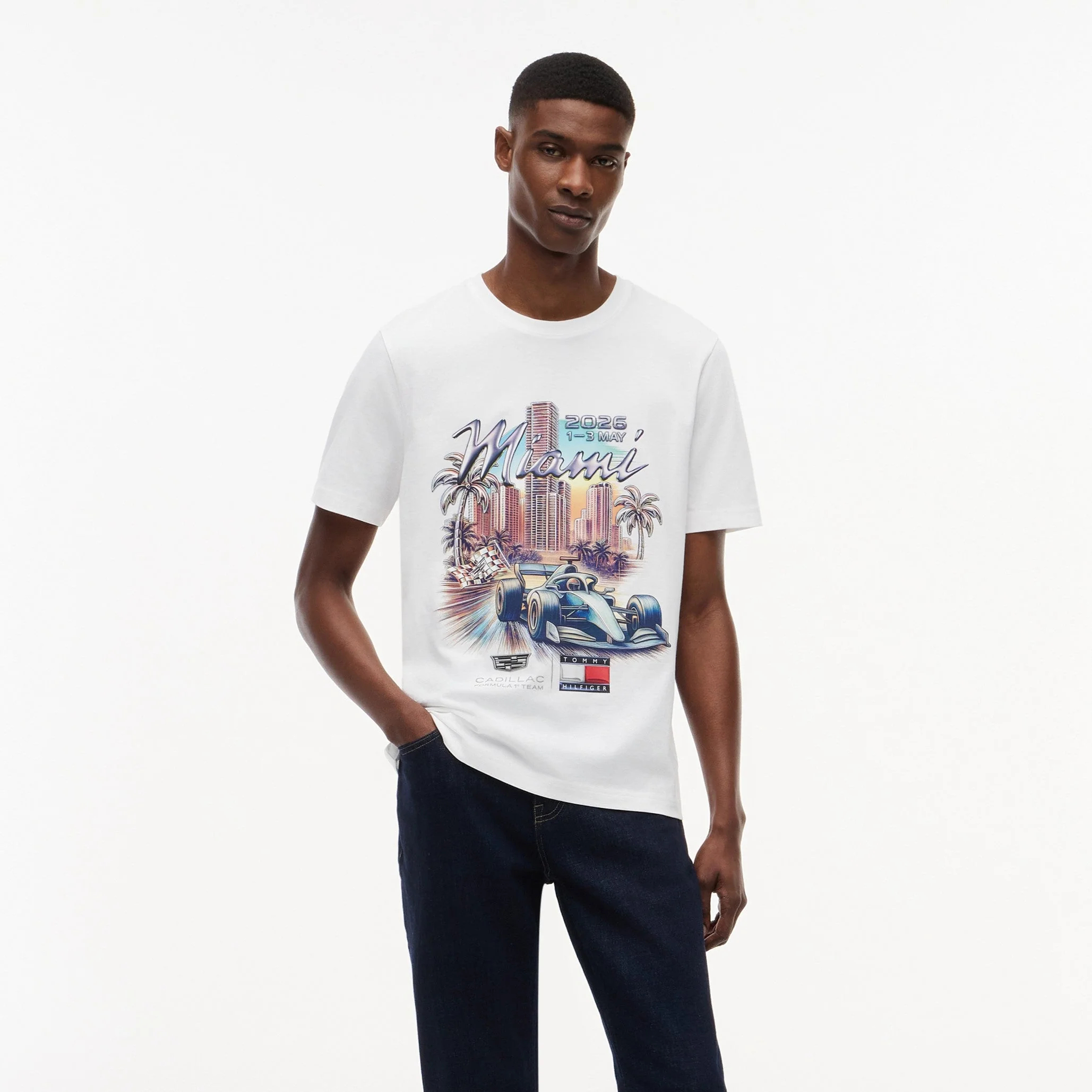 TH x Cadillac F1 Team 凱迪拉克車隊 2026 Miami GP特別版T-Shirt (黑/白) MN00107