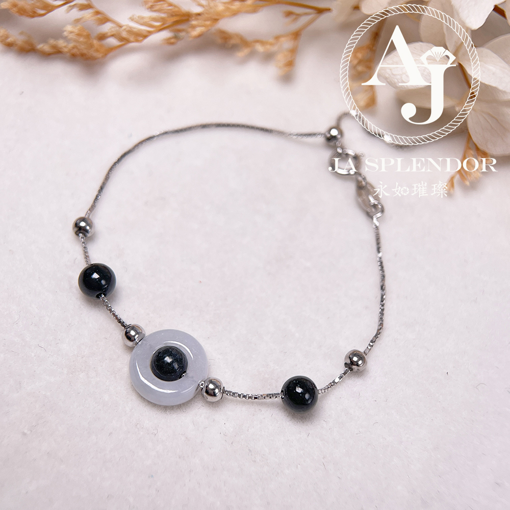 D-36J 天然翡翠A玉 薄荷糖系列純銀手鏈