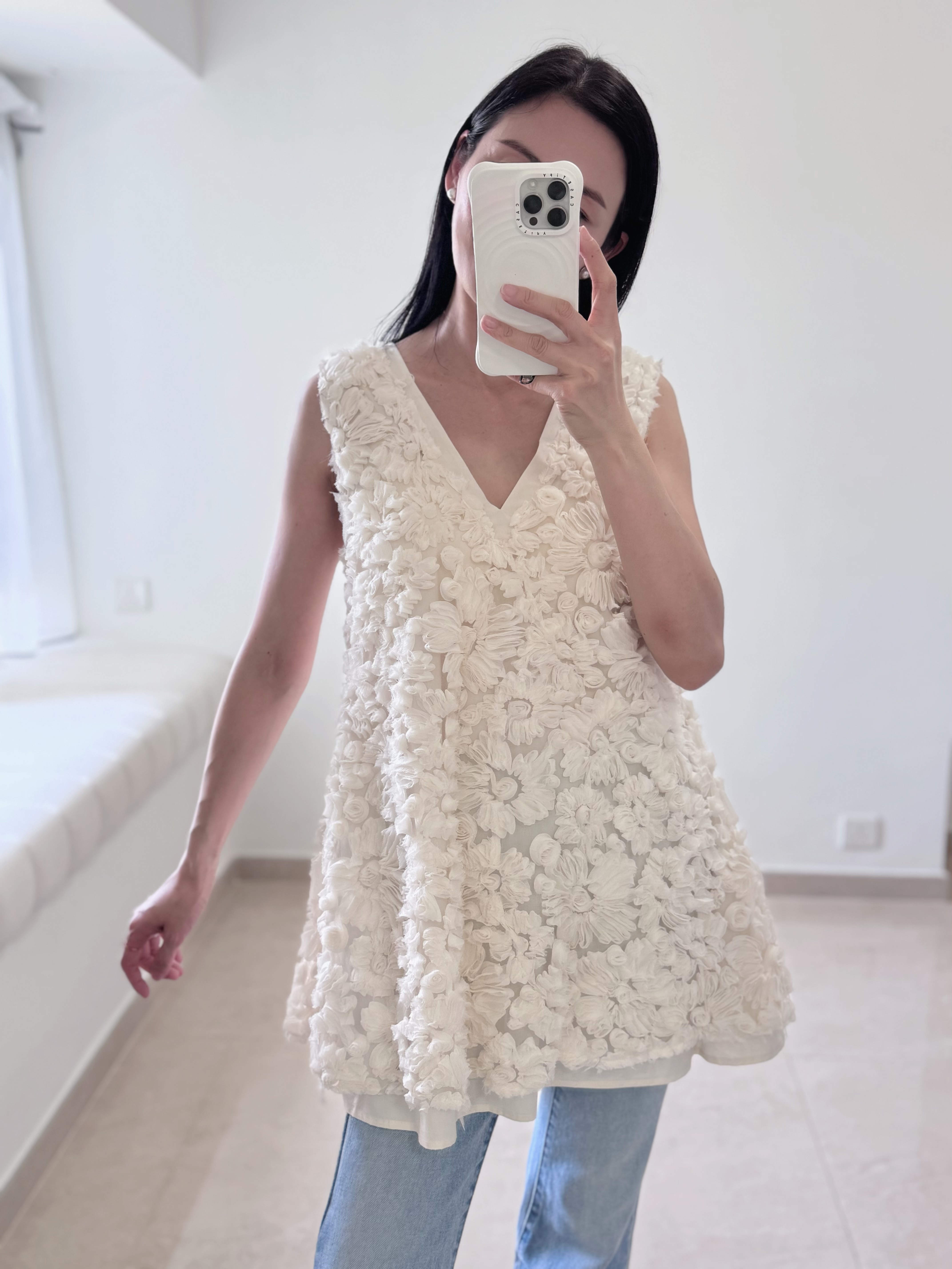 Elegant flower v-neck dress/top