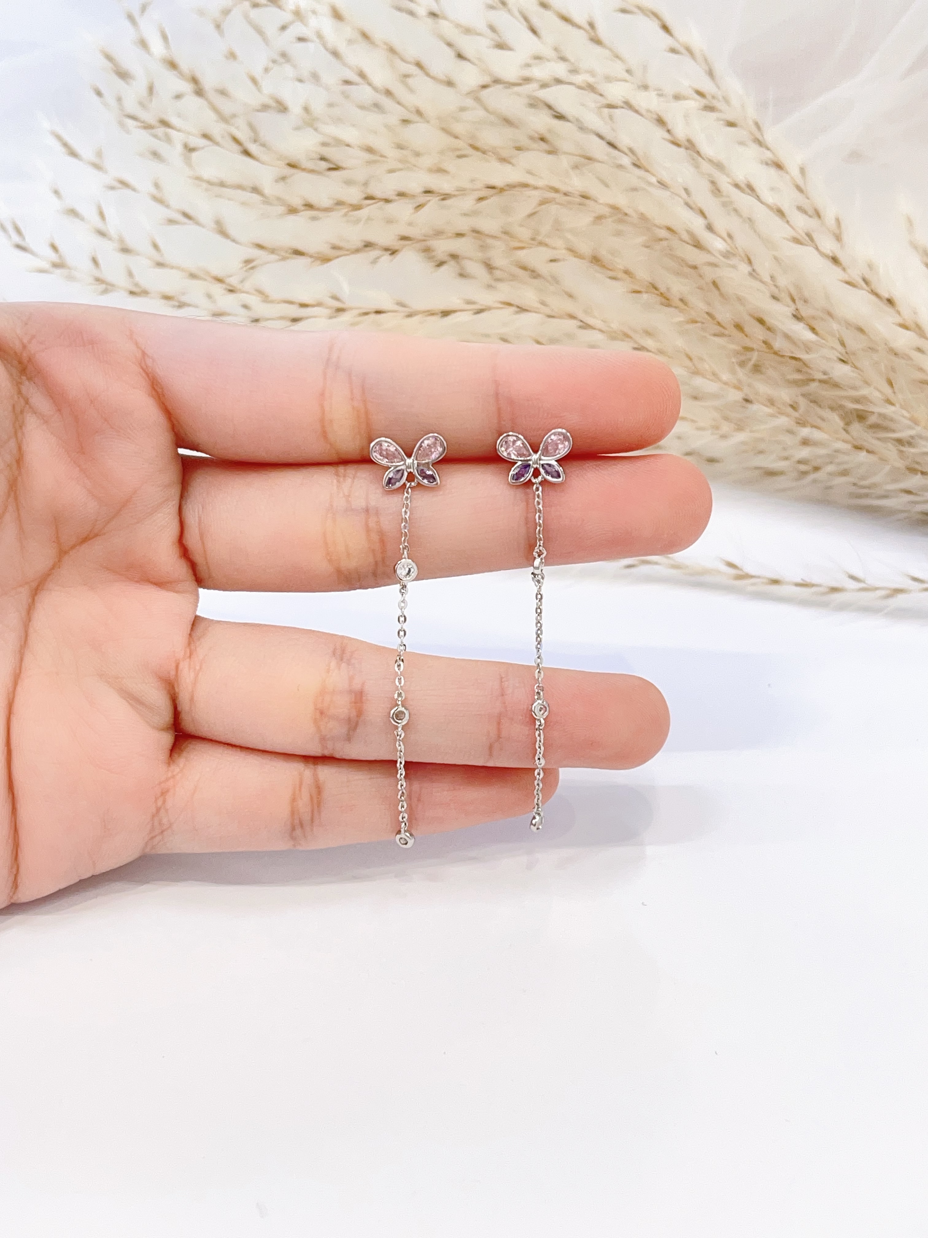 蝴蝶珍珠高级感耳环