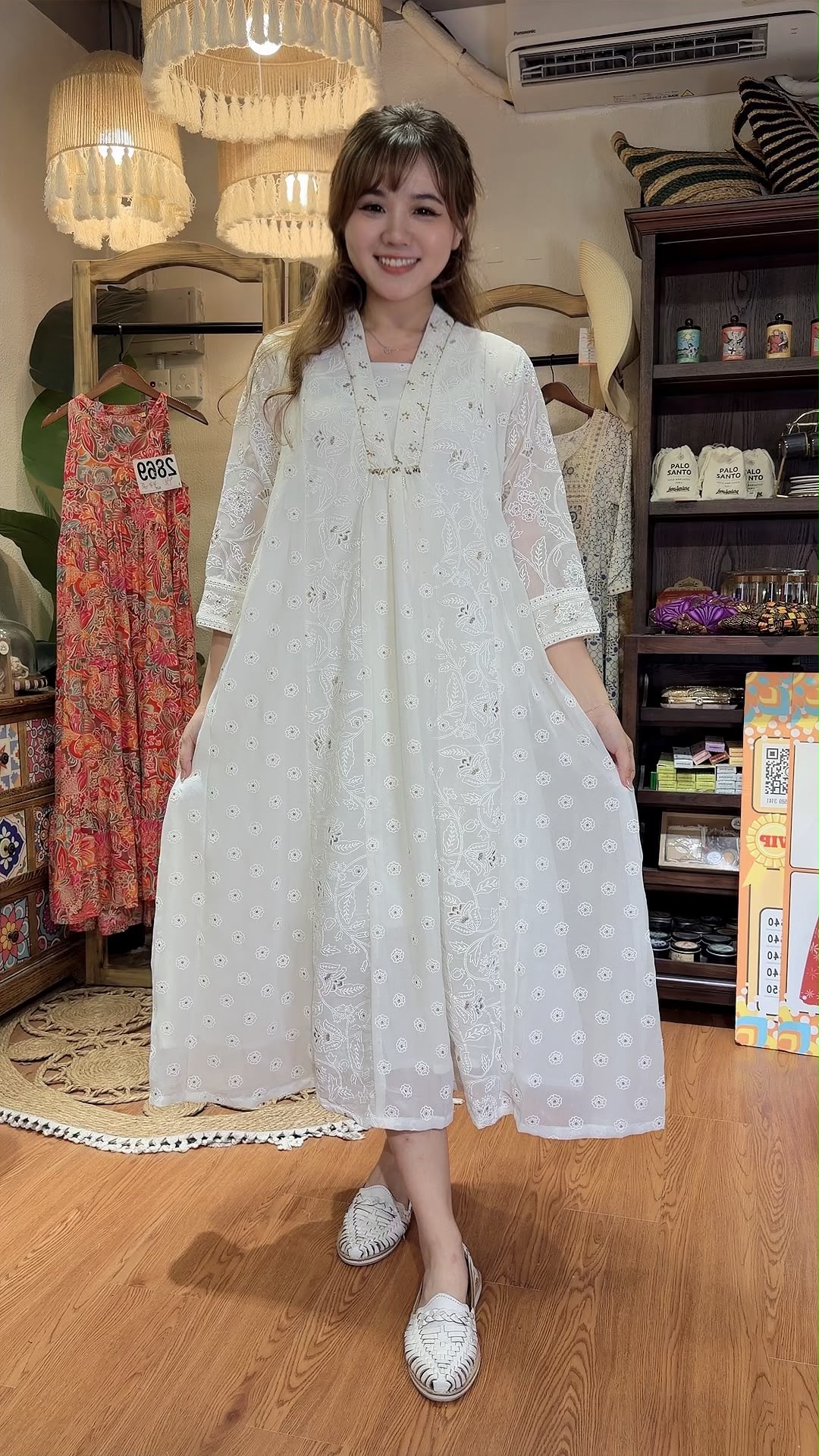 2892 Powder White Heavy Emb Chiffron OP