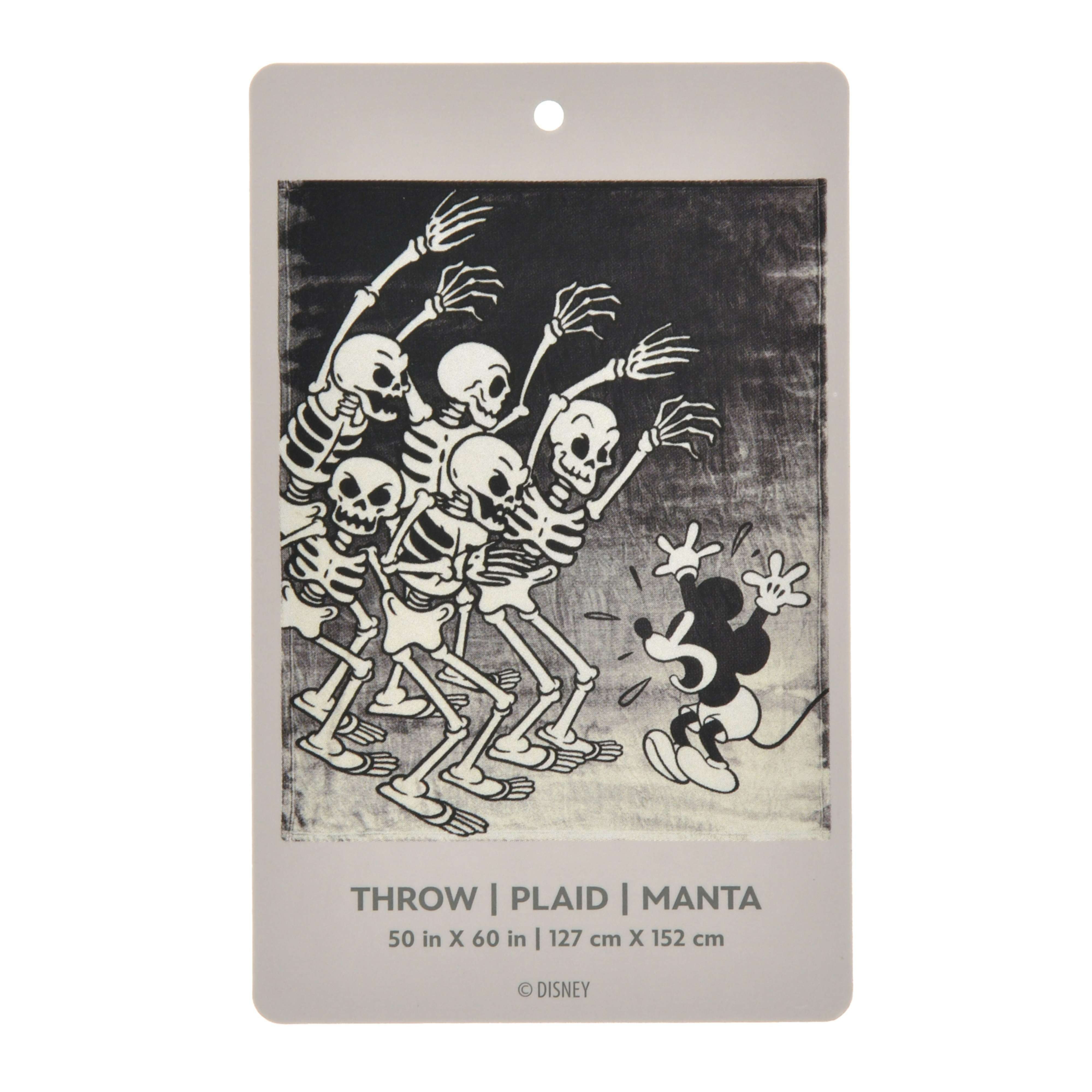 🌸 【預訂】黑白Mickey Blanket <日本限定>-The Skeleton Dance The Haunted House