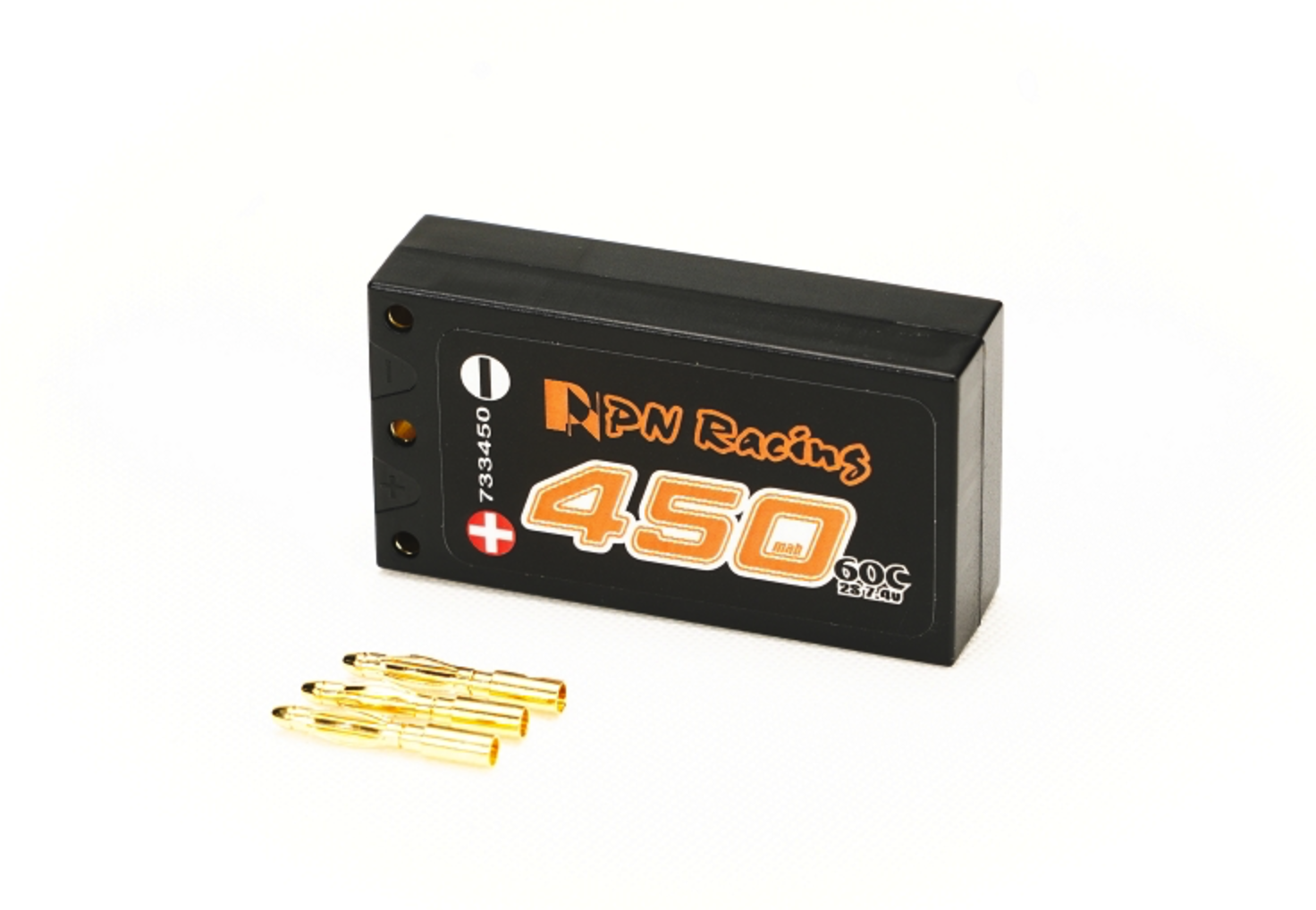PN Racing V6 LiPo 2S 7.4V 450mah 60C Hardcase Battery  733450