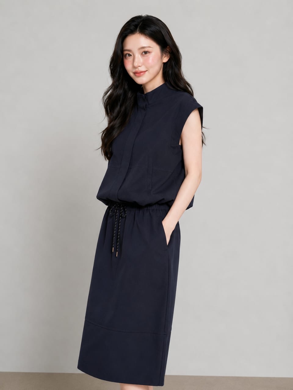 955846 Mila Minimalist A-Line Midi Skirt