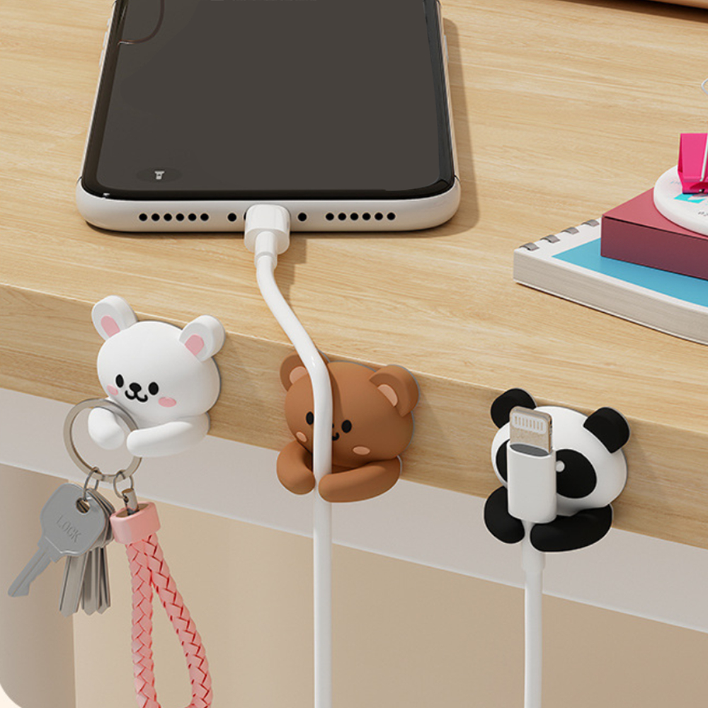 檯面多功能繞線器 鼠標線 耳機線 電線固定器 數據線收納器 埋線器 三個裝 [平行進口] HK2683