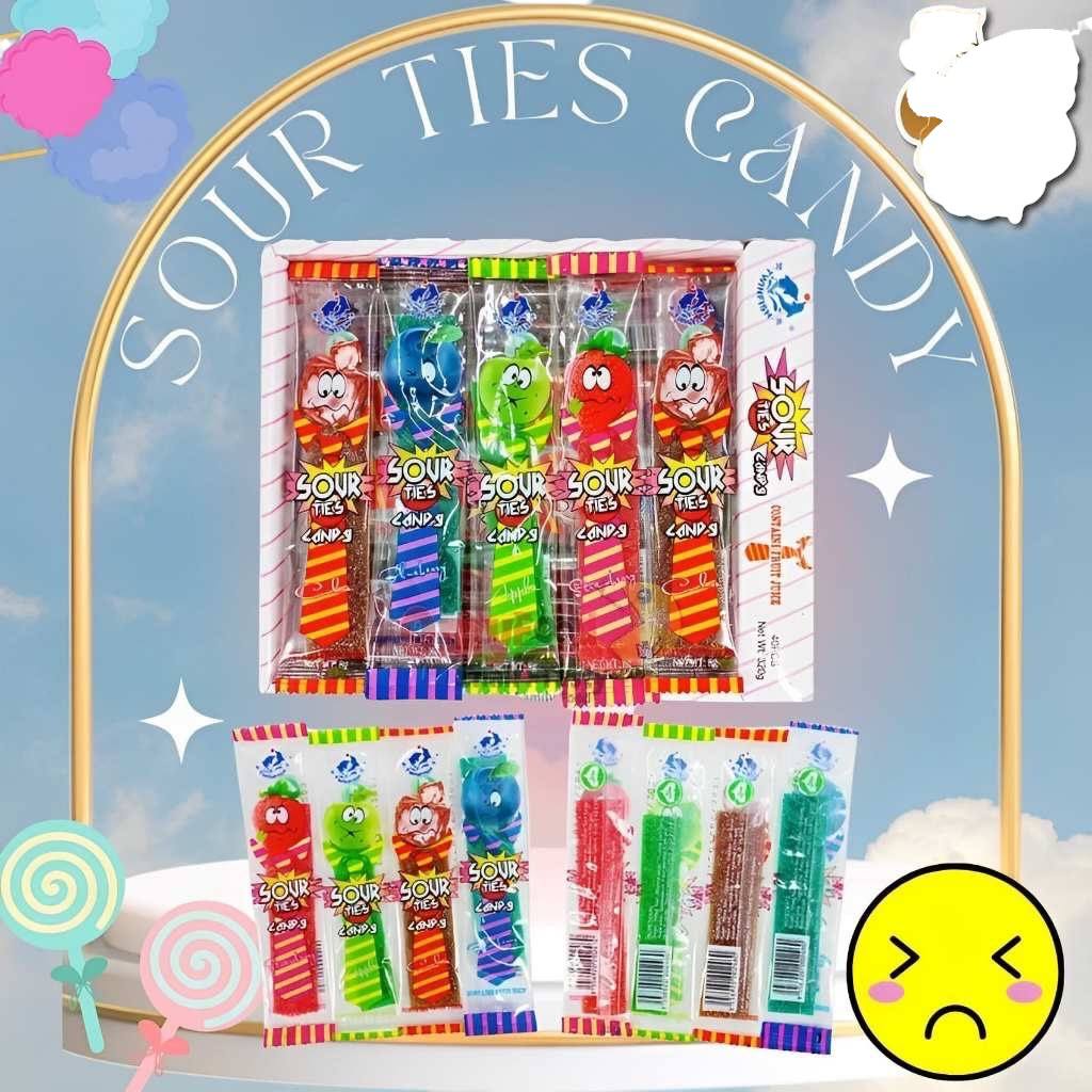 40pcs TwinFish Sour Ties/Sour Belt Childhood Candy 8g