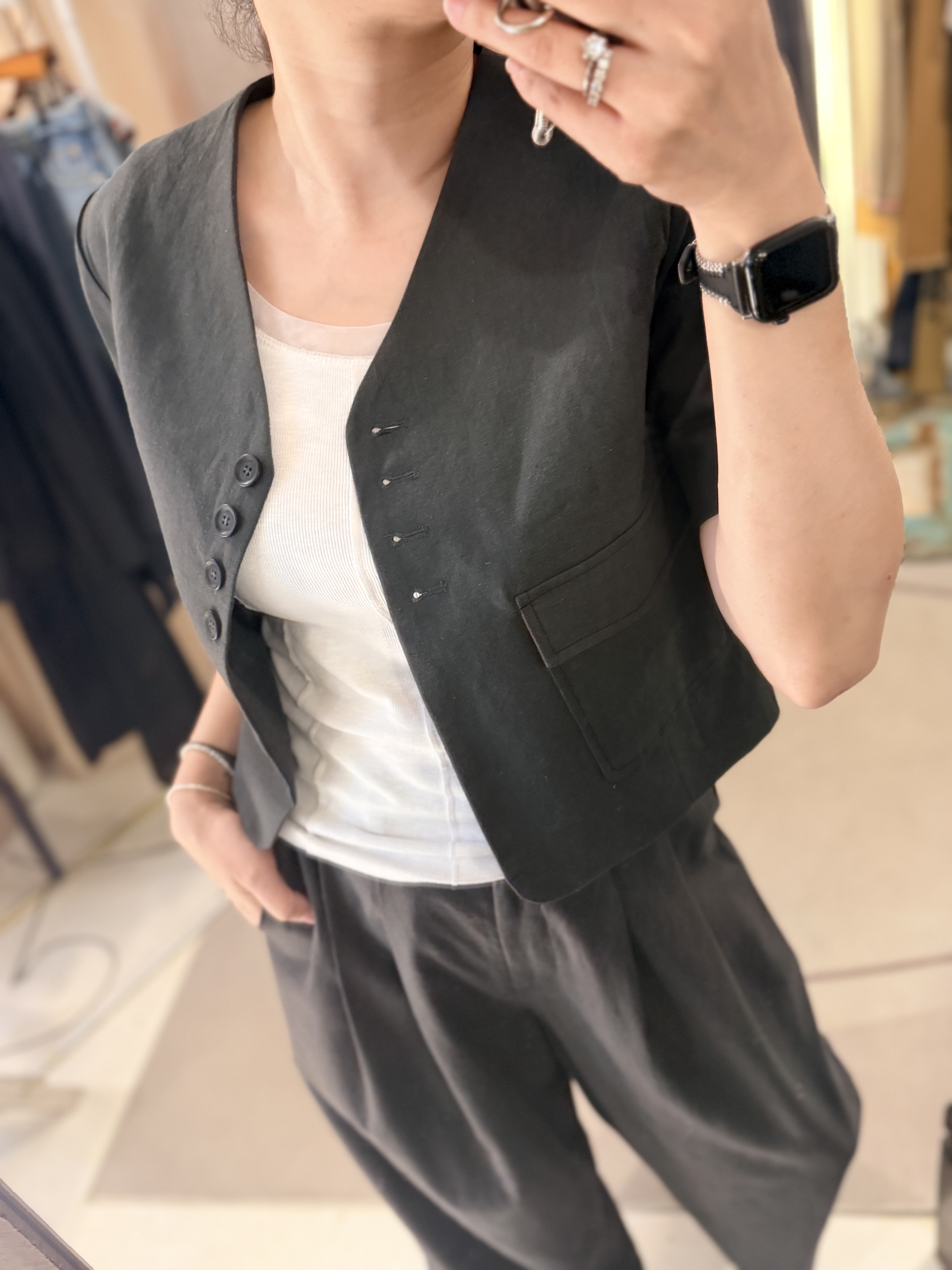 Linen shortest jacket