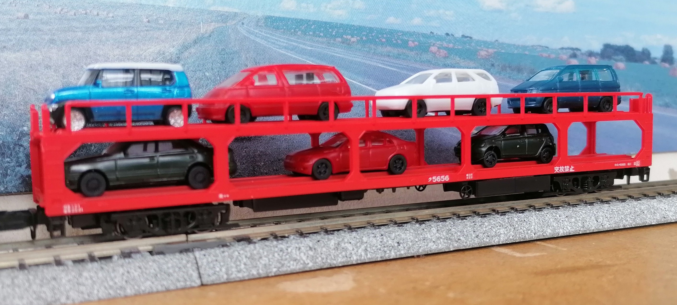 Kato N規 Ku5000汽車運輸貨車 （紅色運輸卡連小汽車）