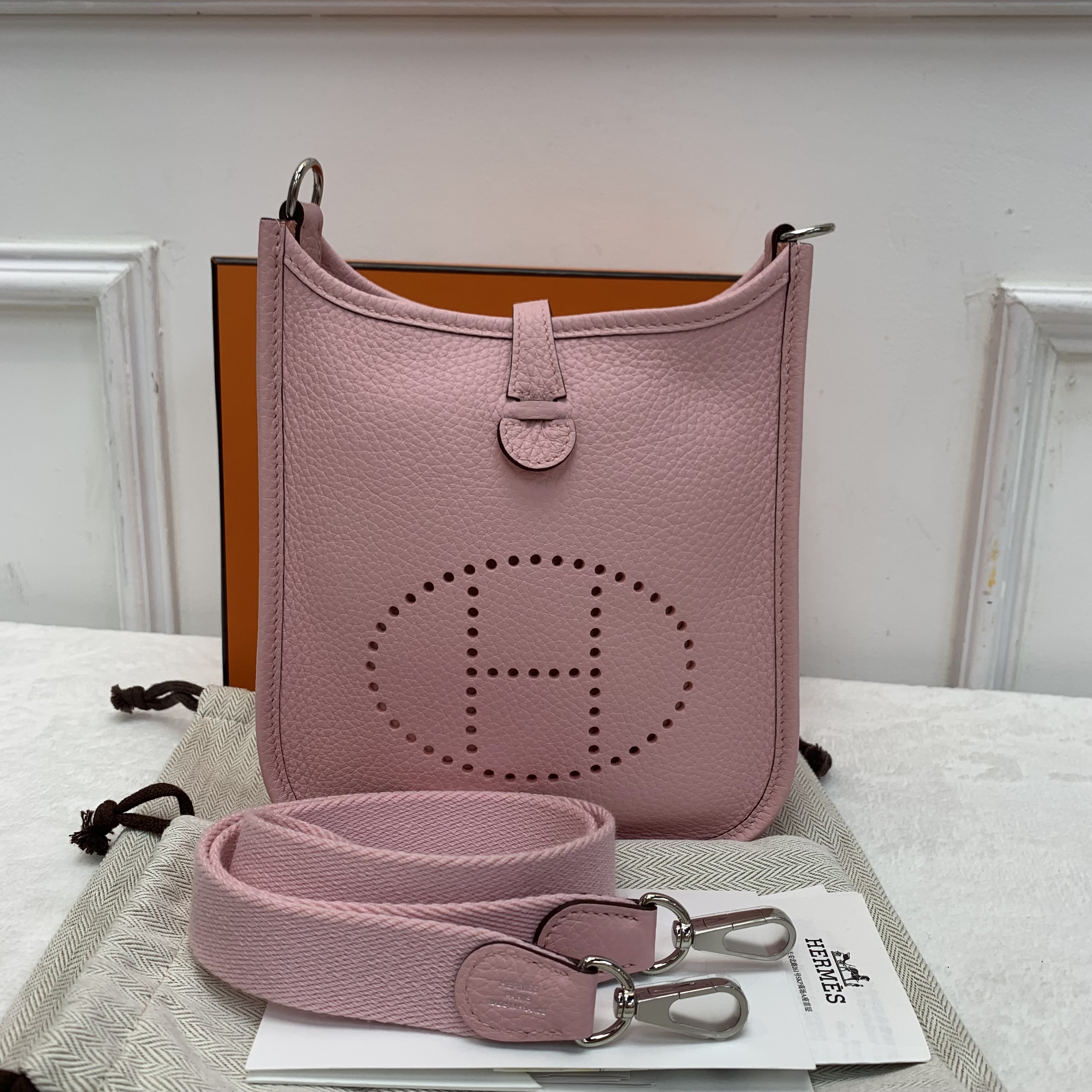 Full set Hermes Mini Evelyne櫻花粉🩷🌸
