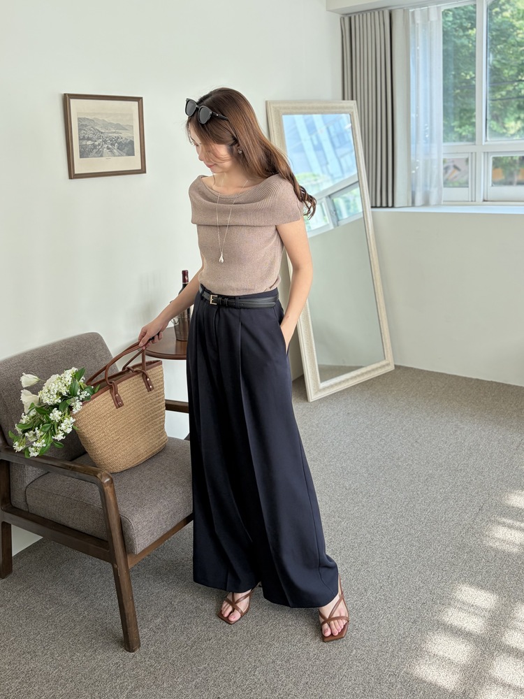 Linen Off Shoulder Top (Mocha)