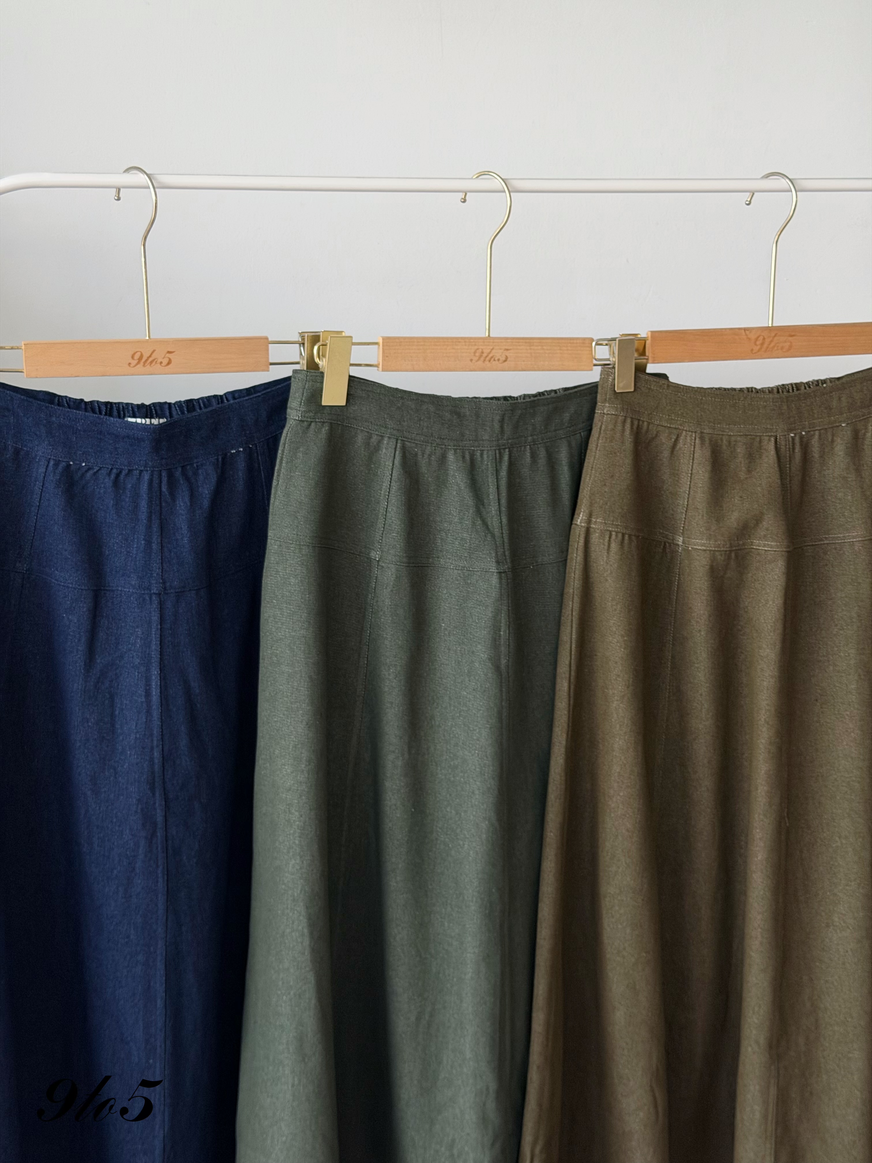 S2027 A Line Long Denim Skirt - 3 Colors