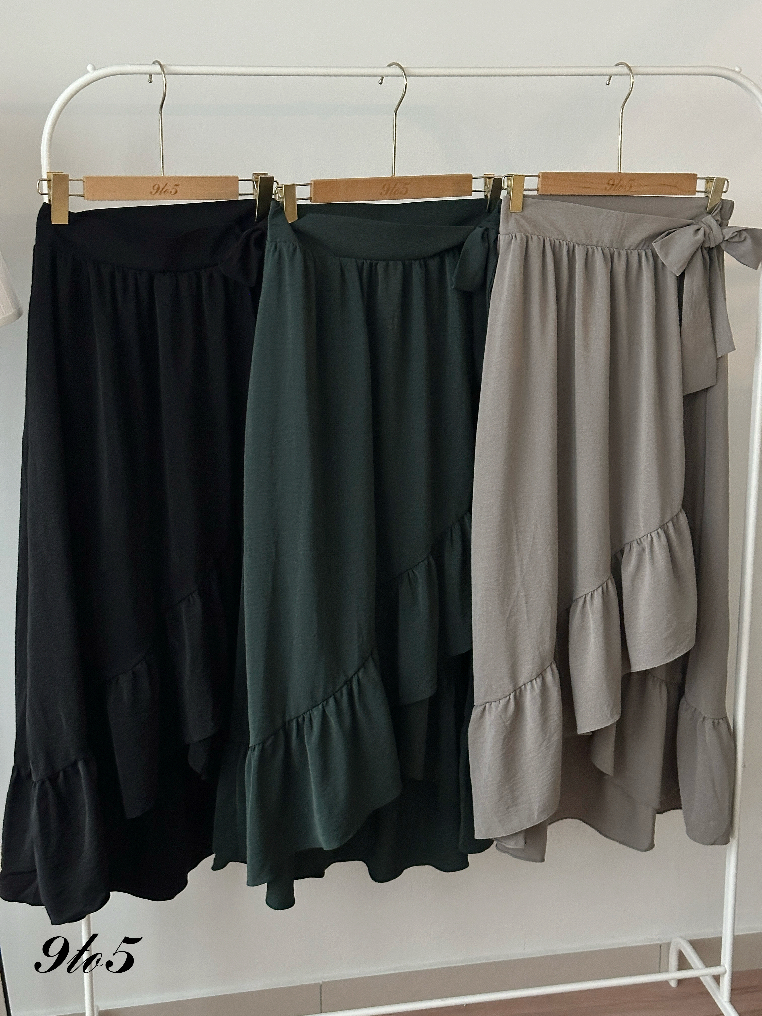 S2007 Ruffle Wrap Skirt - 3 Colors 