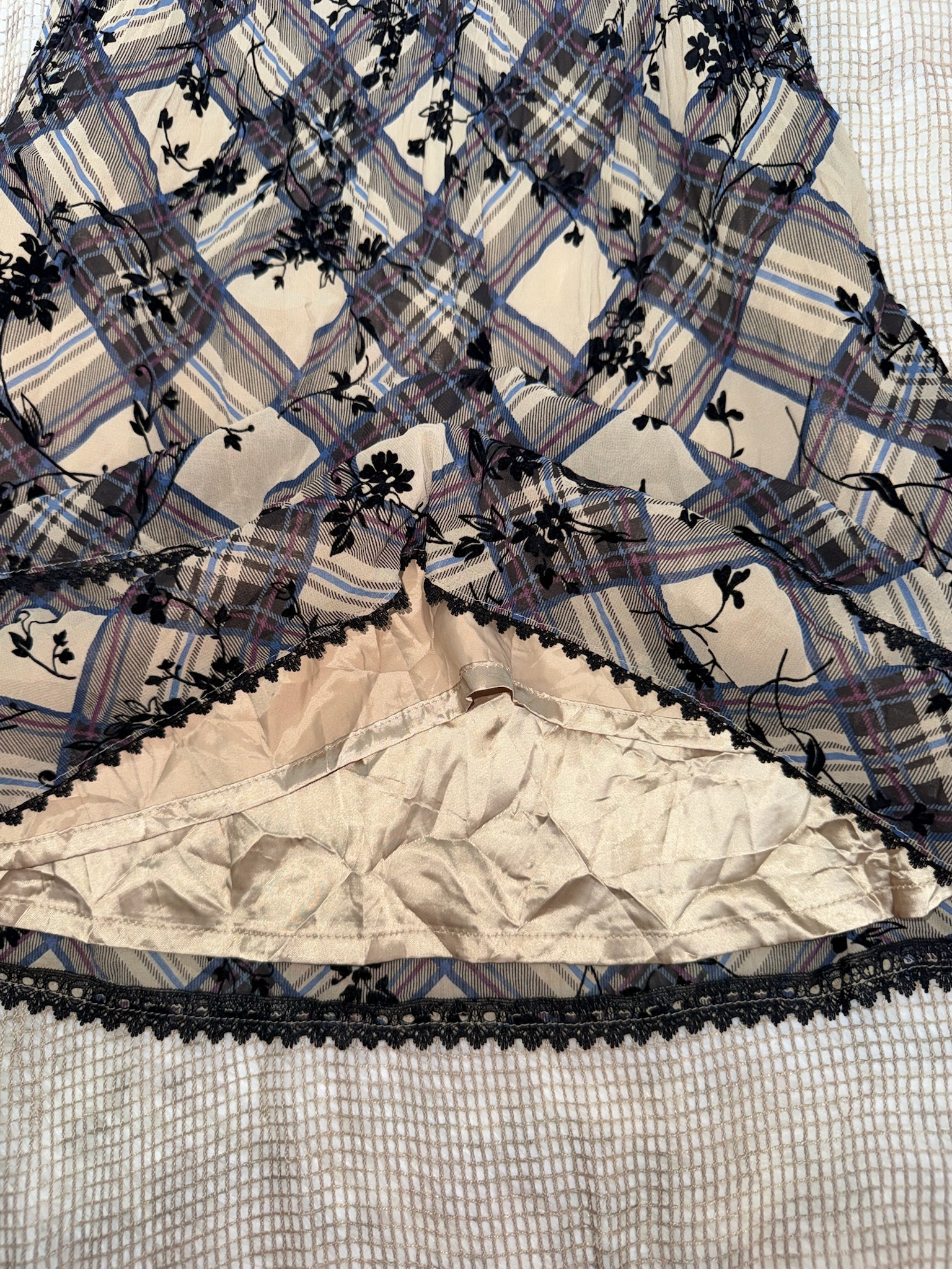Vintage Fairy Grunge Diagonal Tartan Skirt