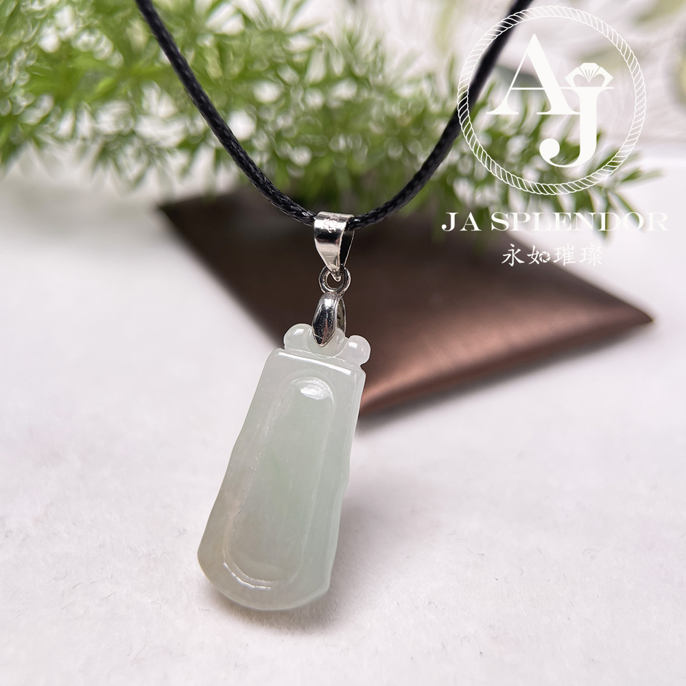 JN-527 天然翡翠A玉 竹報平安吊墜