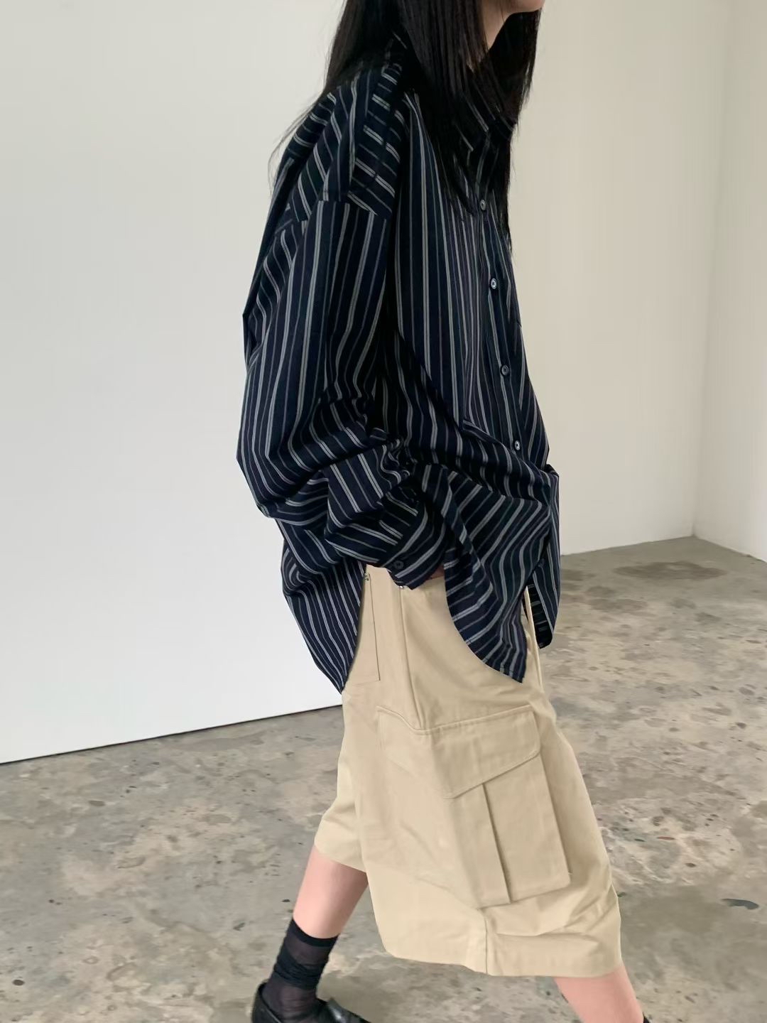 221291 直紋長袖恤
