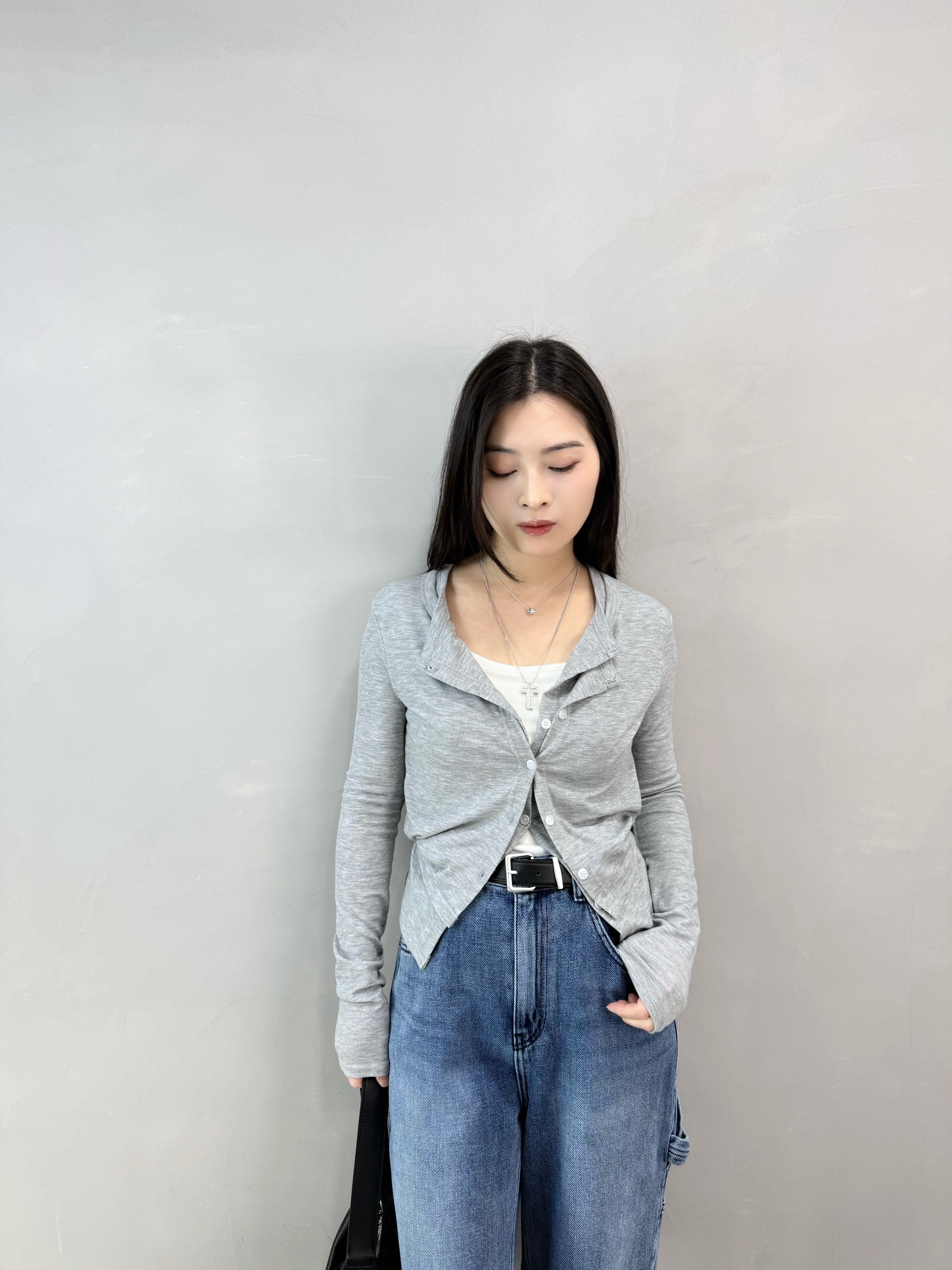 J65 假兩件扣鈕外套