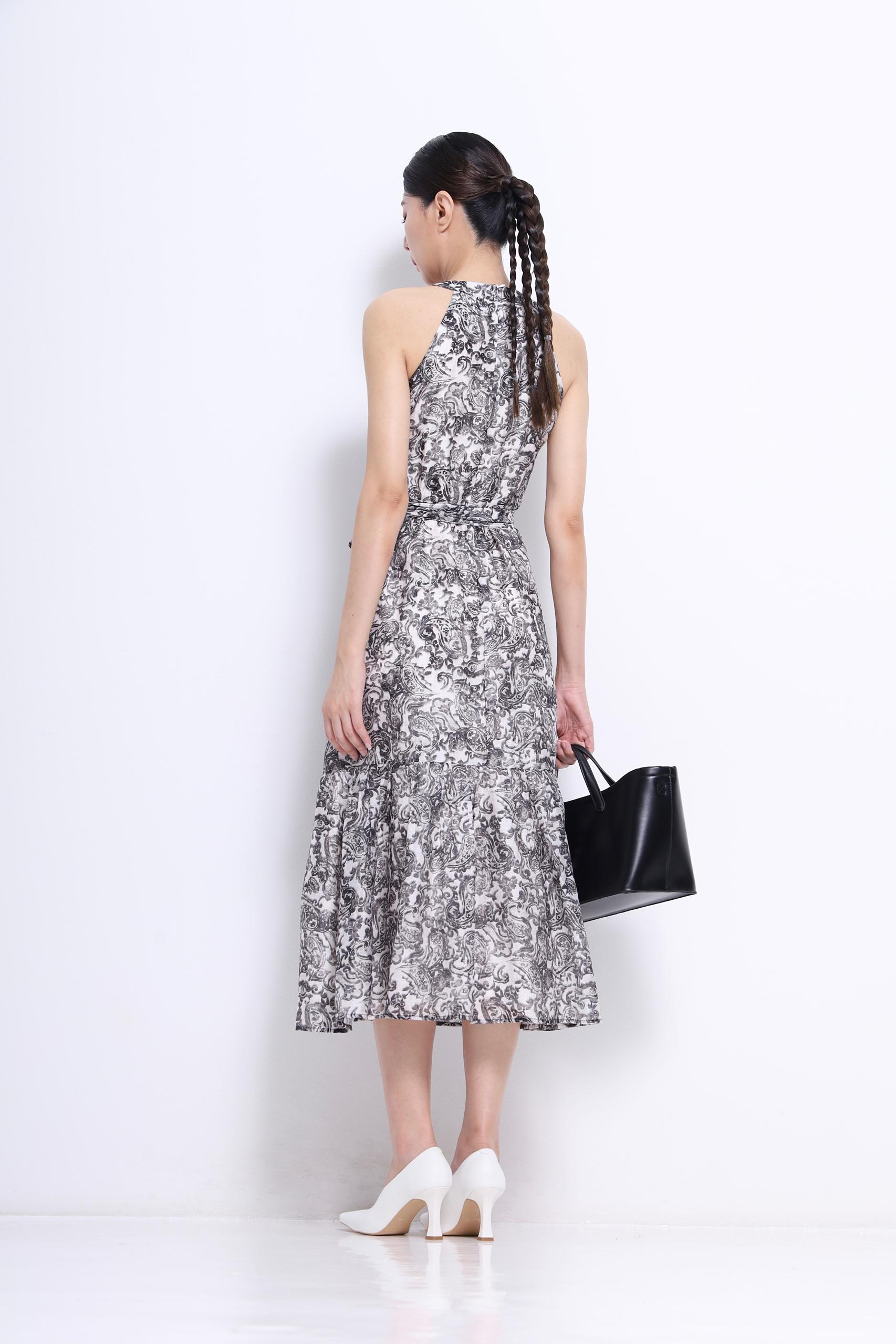 CD2142 FLORAL SHEER CUT IN MAXI DRESS