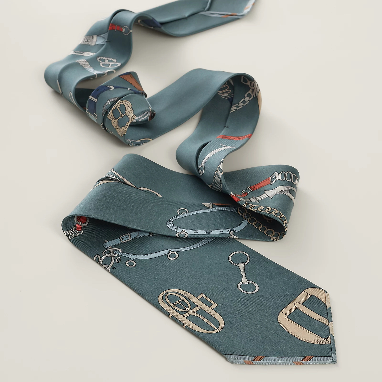 Hermès 全新🆕 100%絲 Les Chevaux Dechaines圖案 Tie