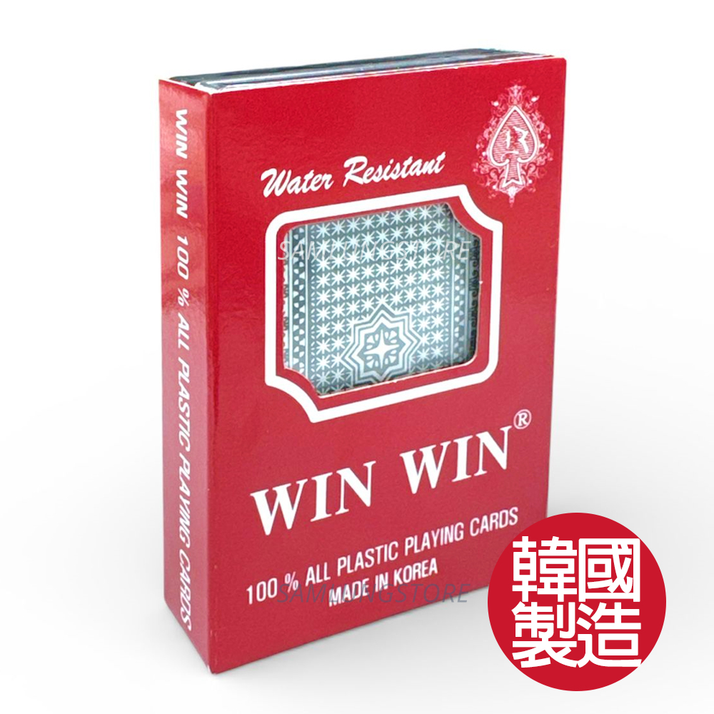WIN WIN 韓國防水啤牌 PVC撲克牌 1副 （顏色:藍-54張）