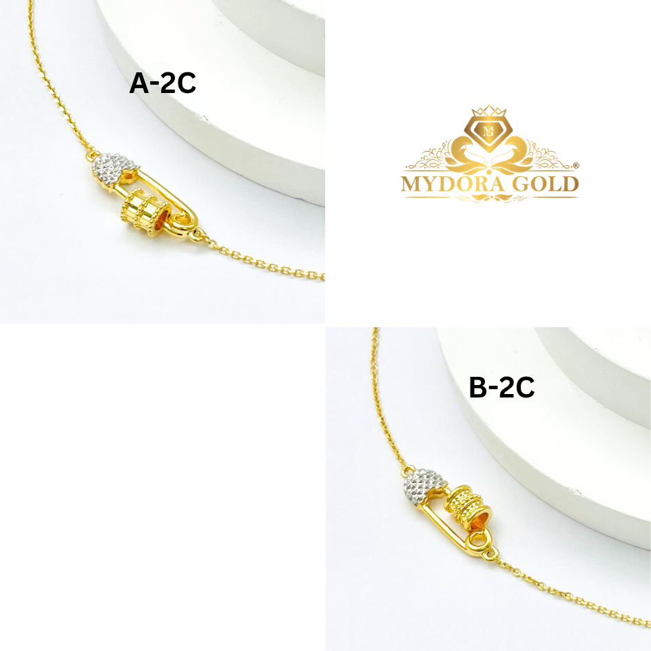MYDORA Rantai Tangan Tube Bead Safety Pin Series l EMAS 916/22K