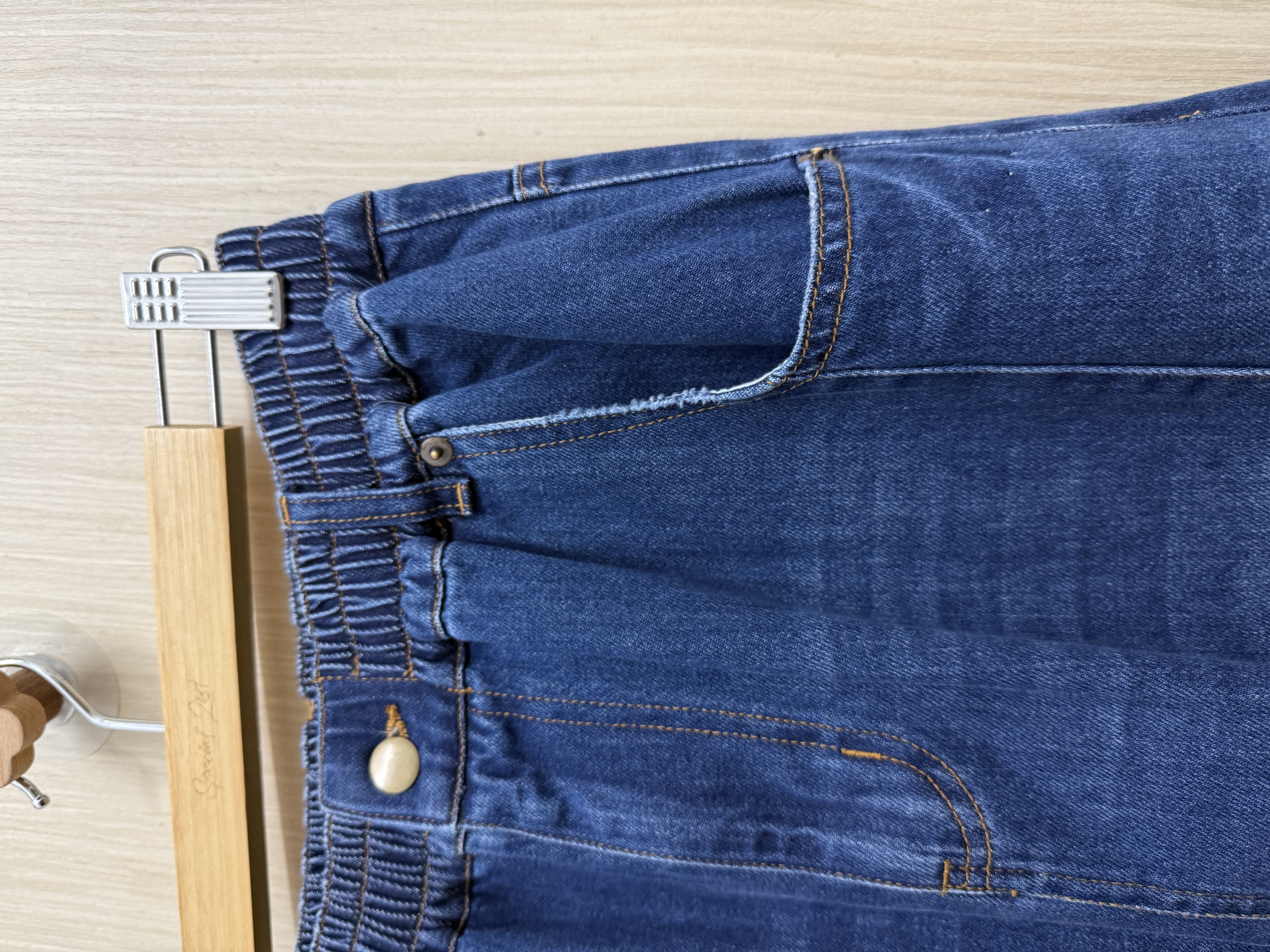 洗水軟布明線牛仔褲