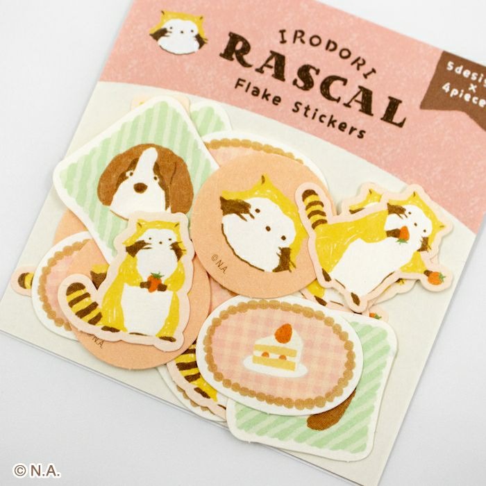 現貨｜IRODORI RASCAL 小浣熊 日本製 和紙貼紙 (甜品 QSA357)