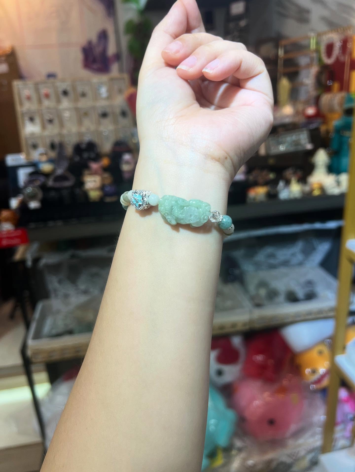 A貨翡翠貔貅手串