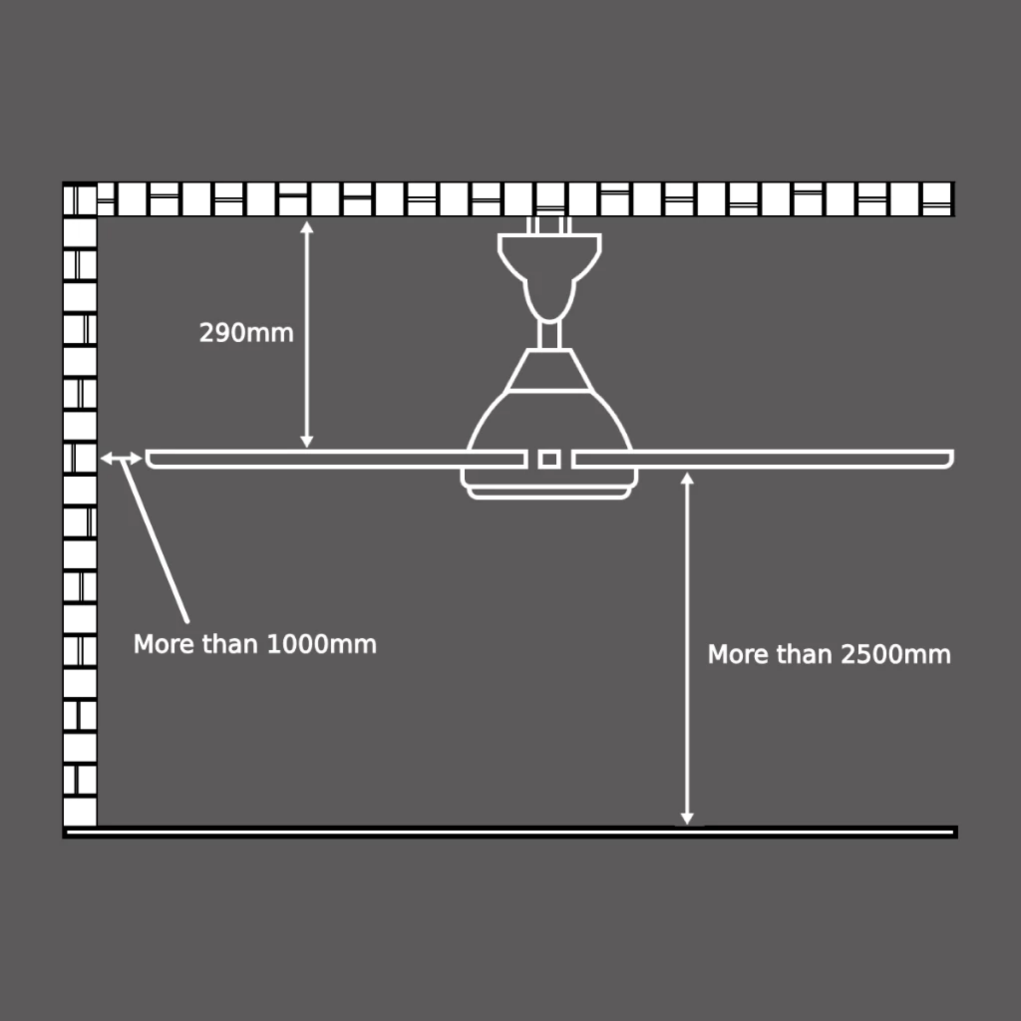 Sharp 56" 5-Blade Ceiling Fan (PJC116SDBK)