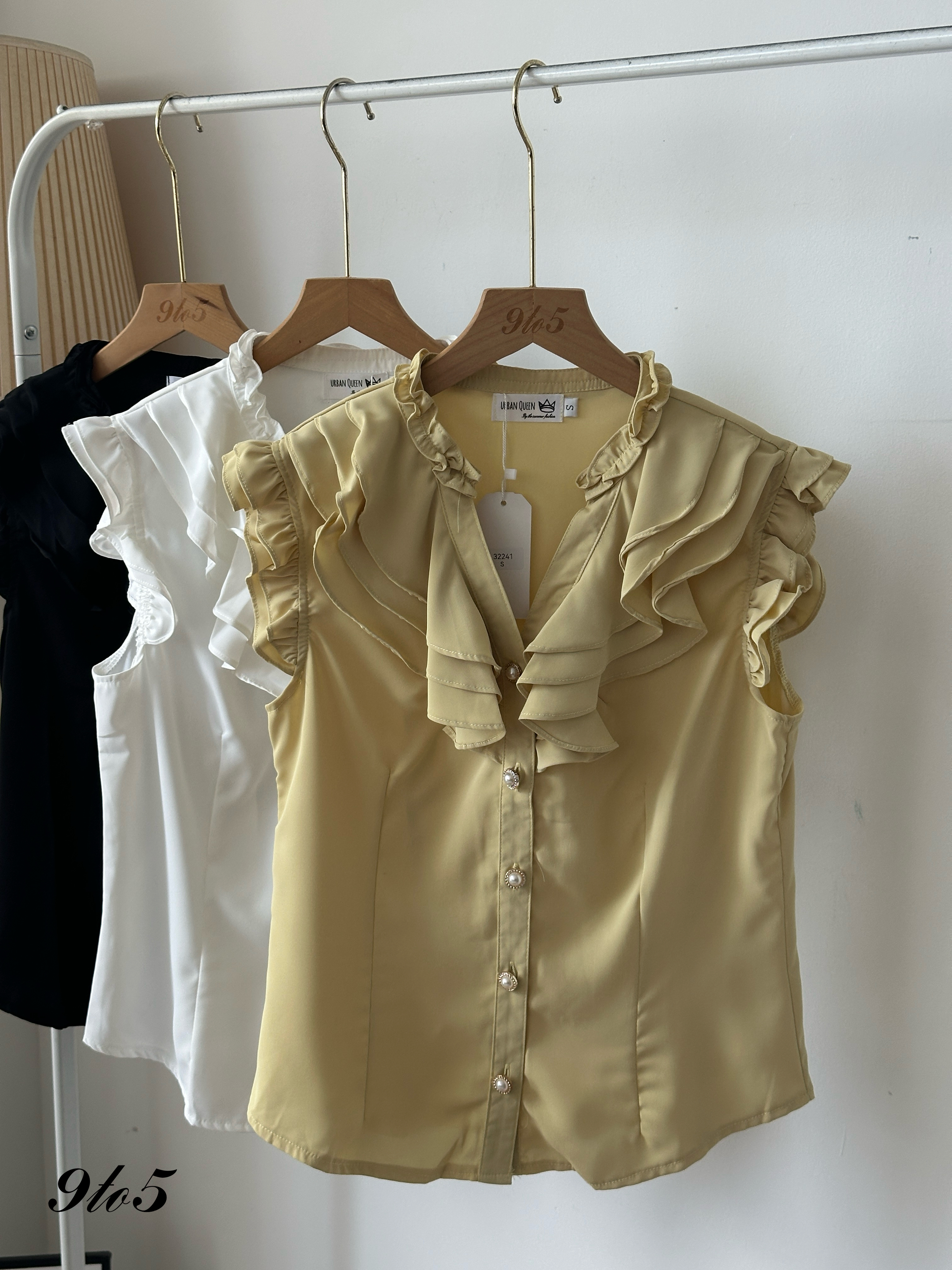 T3987 Cape Sleeve Ruffle Shirt - 3 Colors