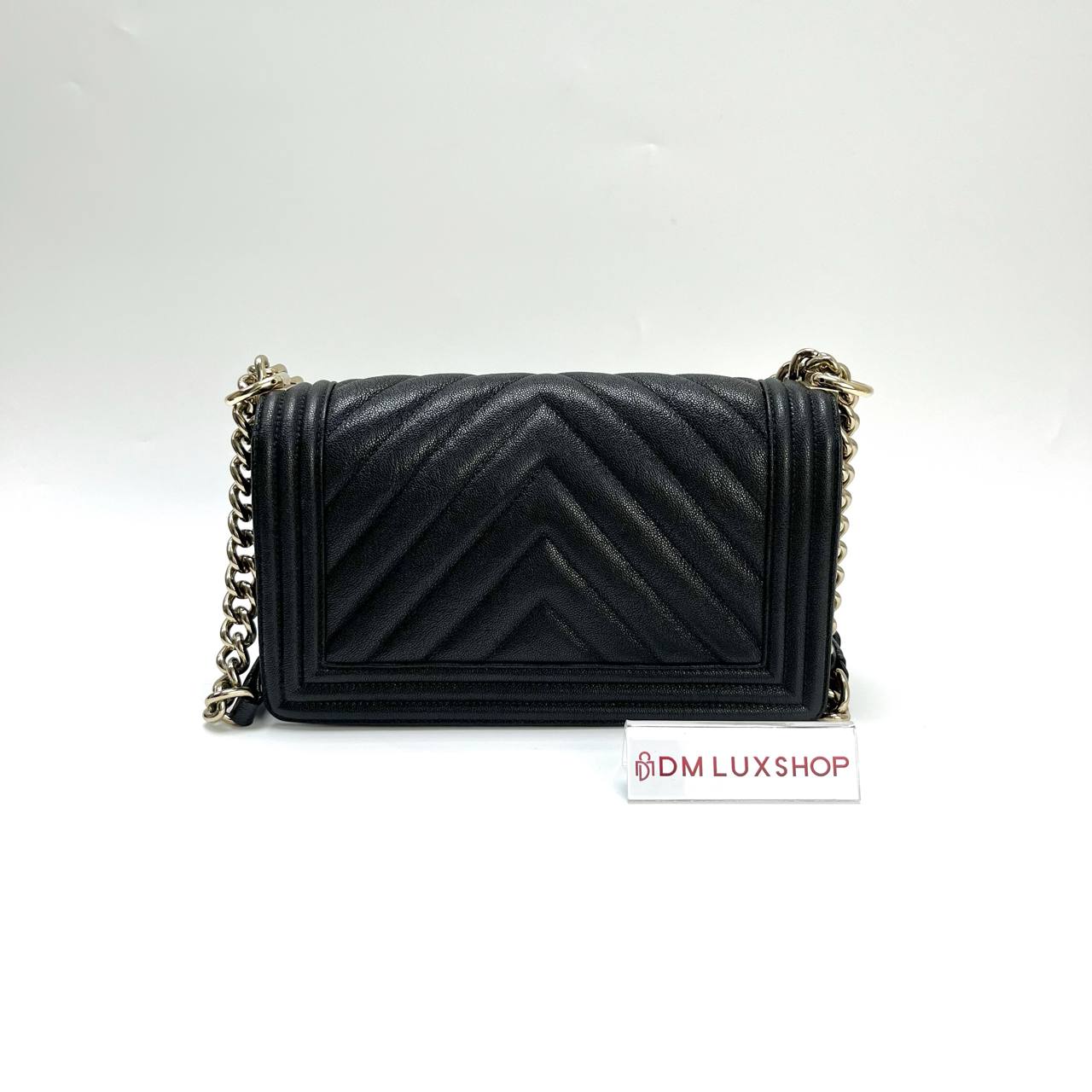 Chanel Boy Black Caviar Medium GHW (Serial 28)