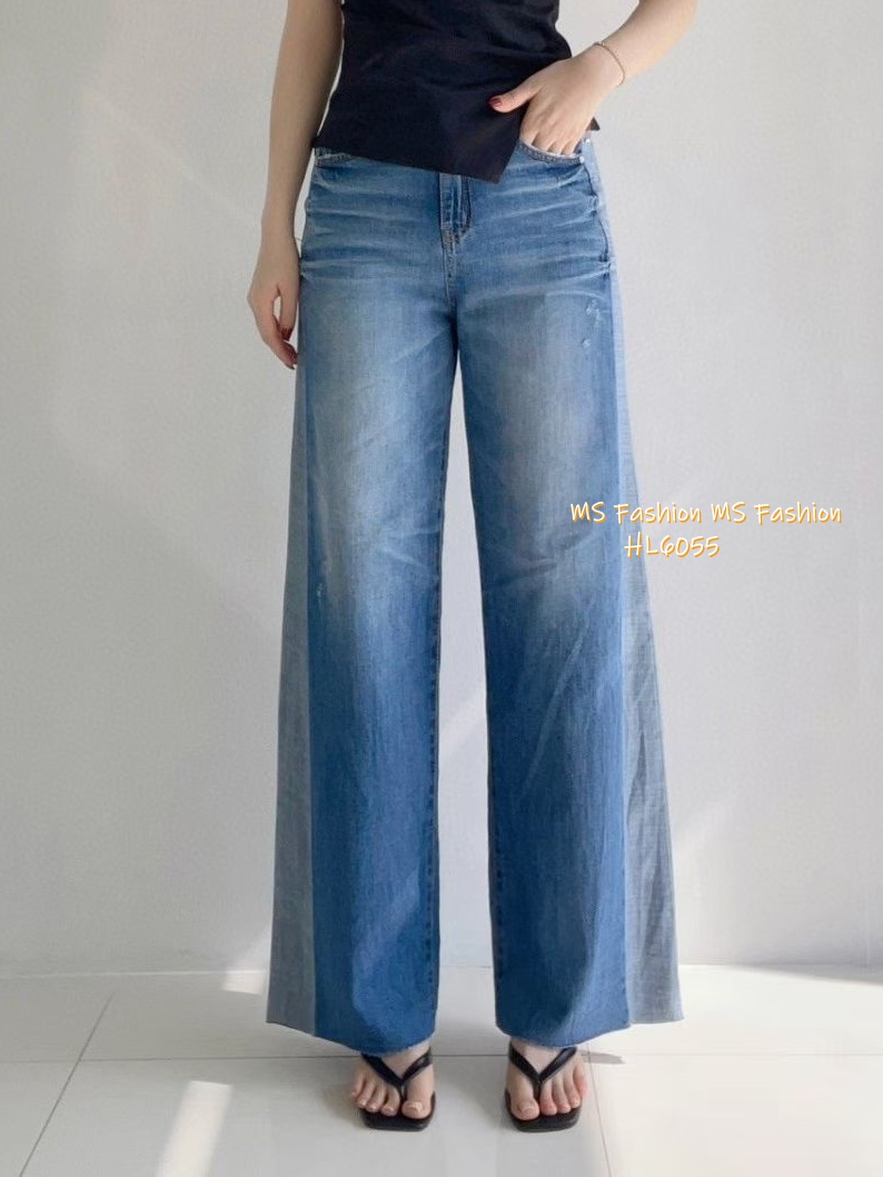 HL6055 韓國🌼Howluk拼色闊筒微喇叭牛