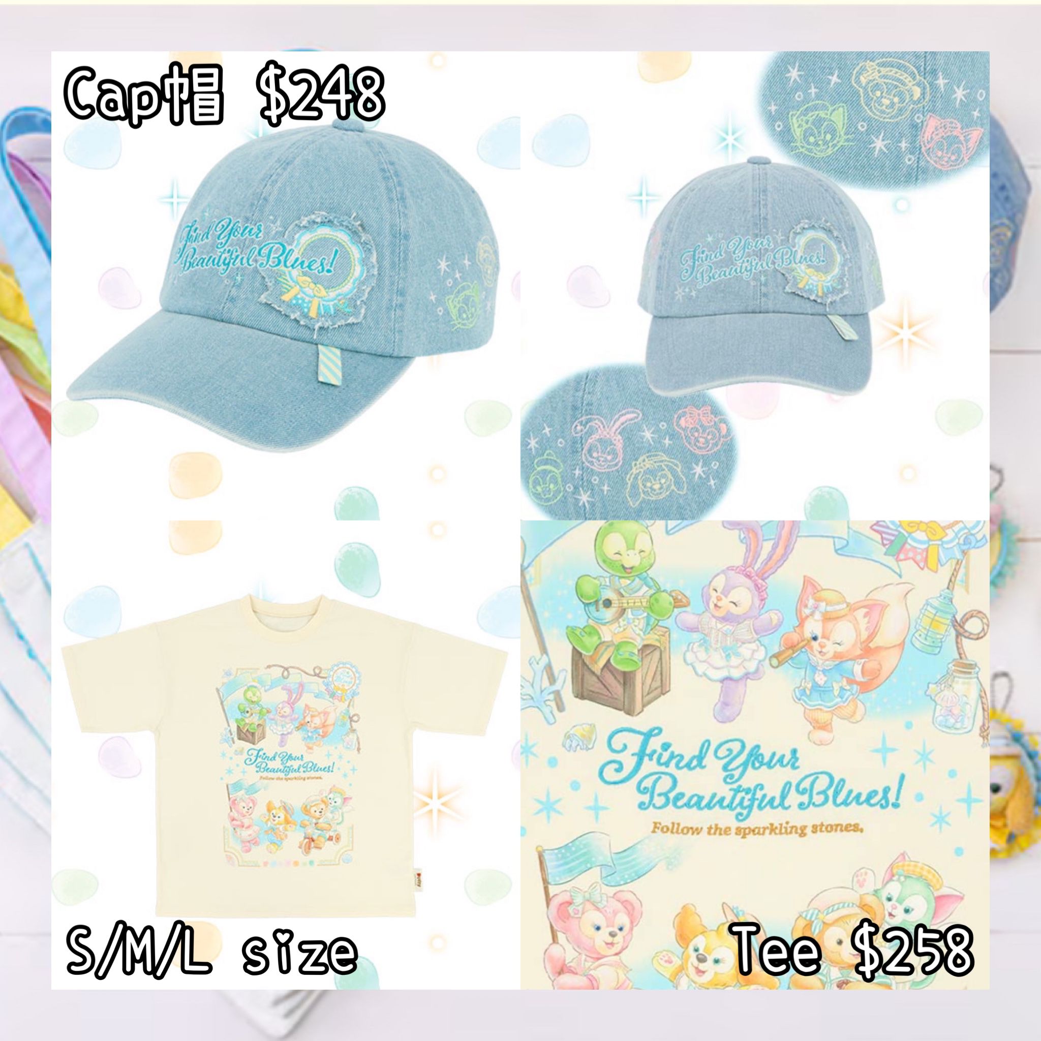 ：日本：東京迪士尼海洋限定 FIND YOUR BEAUTIFUL BLUES! 14/4 日本發賣 CAP帽 TEE