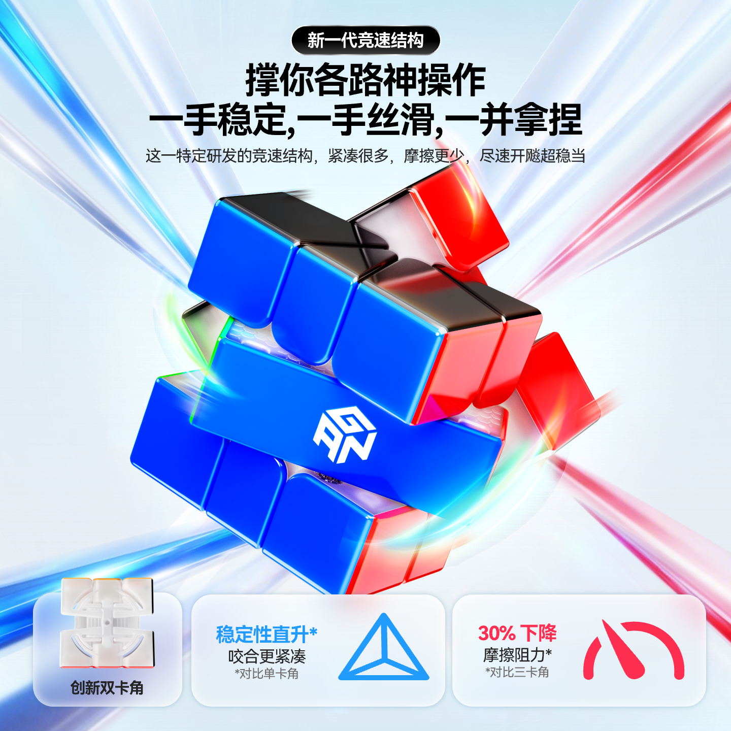 GAN SQ1 全球首款磁懸浮 Square-1 扭計骰 Gan SQ1 UV 鑽面版