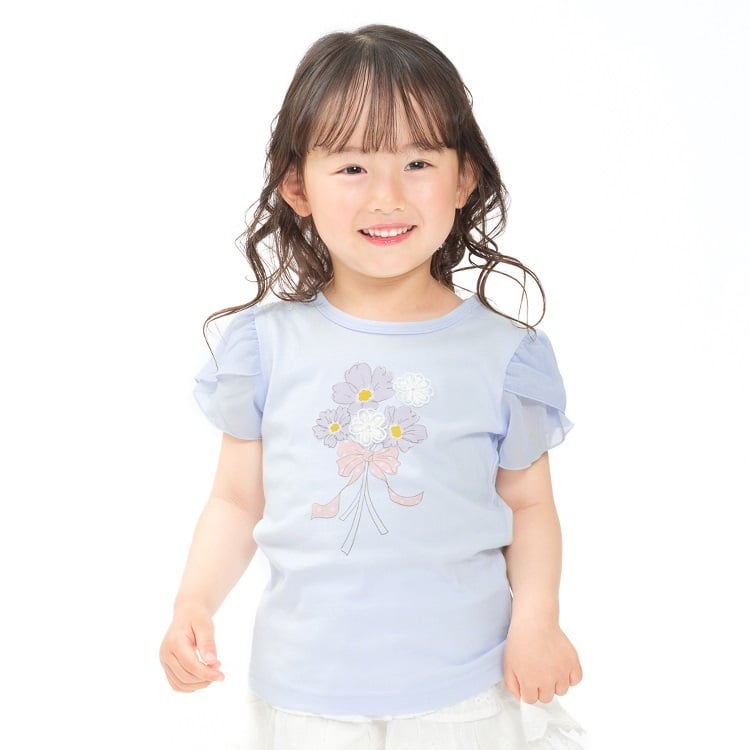 🆕【⭐訂購⭐】🌀 🇯🇵 日本直送 立體花束💐圖案 雪紡 短袖T恤［2款選］🌀 [ELEA-0170]