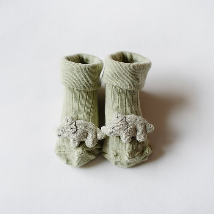 🌸預訂 日本直送🌸🇯🇵Mocmof三色恐龍公仔嬰兒防滑襪🦖