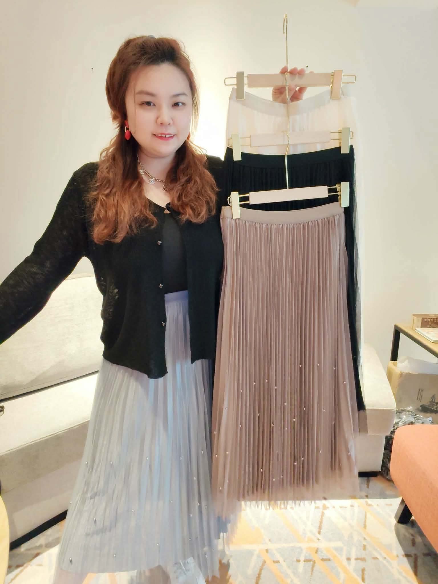 YPB01 1607 珍珠蝴蝶结网纱裙