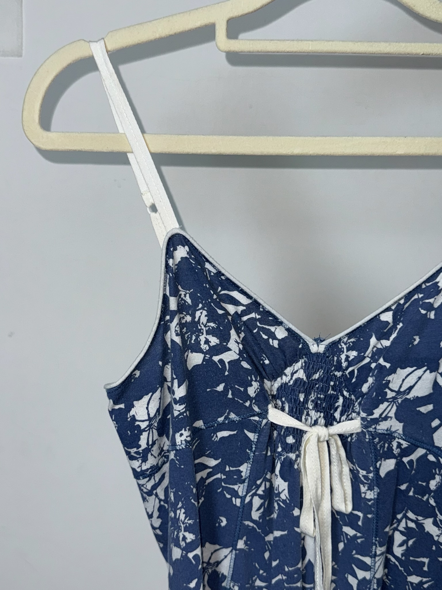 Vintage Floral Print Smocked Cami Top