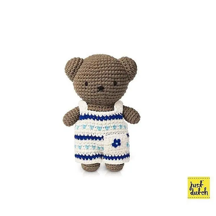 📦訂購 台灣代購 荷蘭 Just Dutch 手工編織 米菲 Miffy Boris 新台夫特藍吊帶褲 公仔